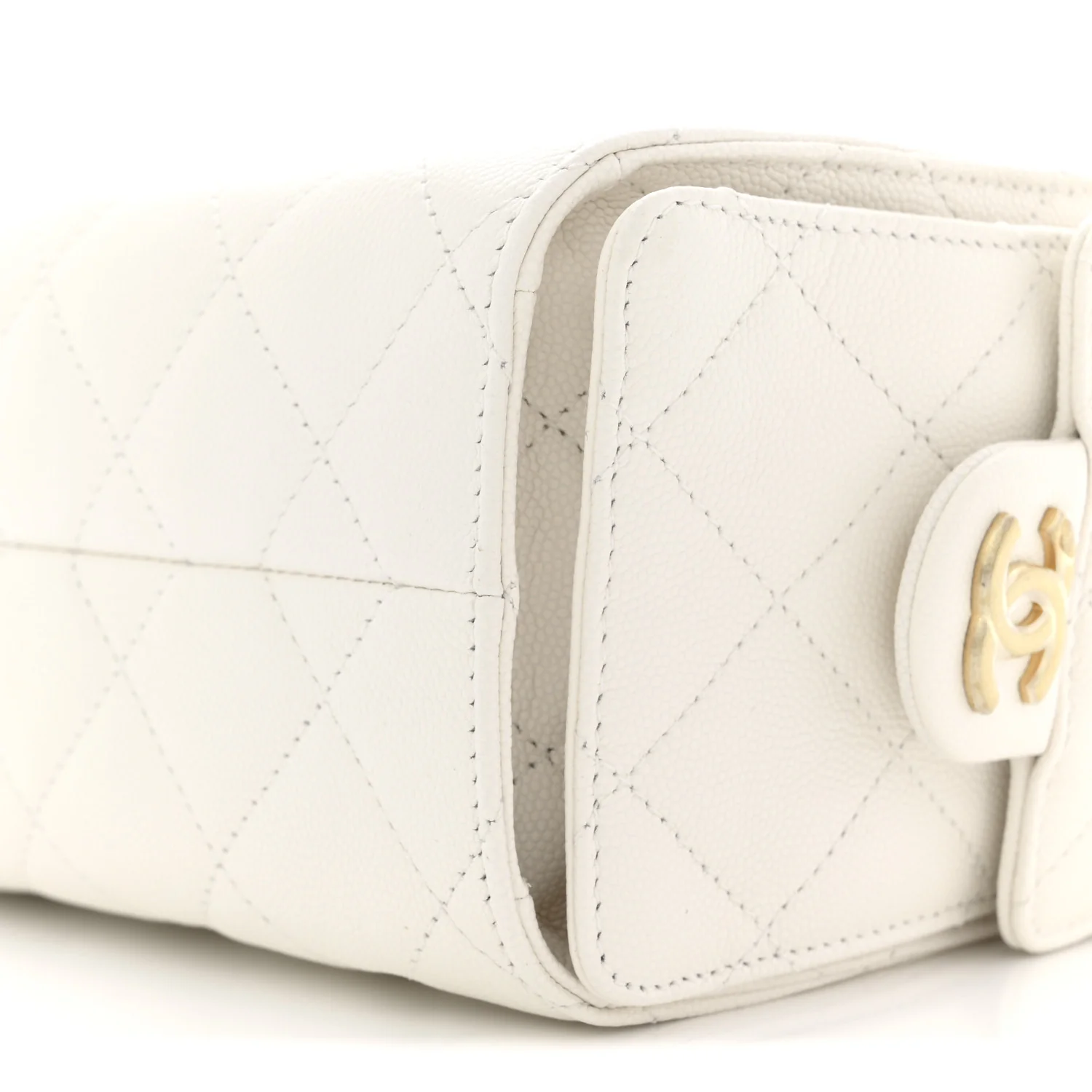 Caviar Quilted Mini Chanel 25 Handbag White - Image 9