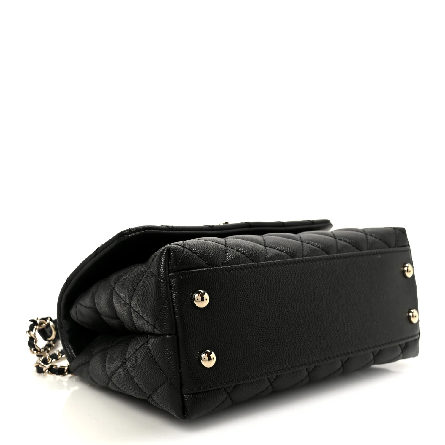 Caviar Quilted Mini Coco Handle Flap Black - Image 4