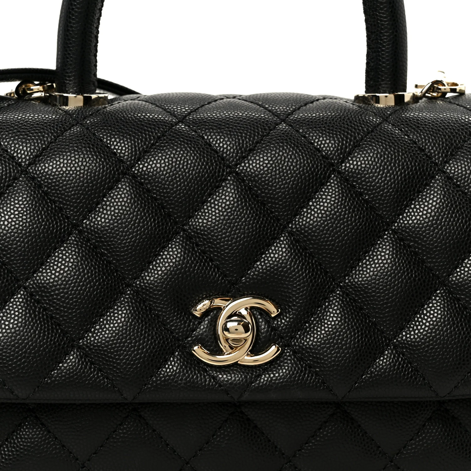 Caviar Quilted Mini Coco Handle Flap Black - Image 9