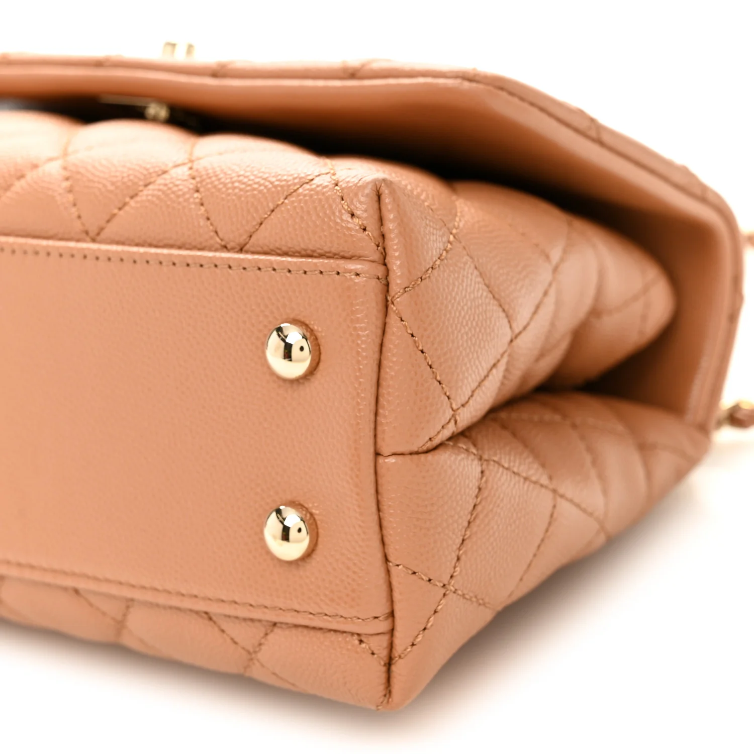 Caviar Quilted Mini Coco Handle Flap Brown - Image 10