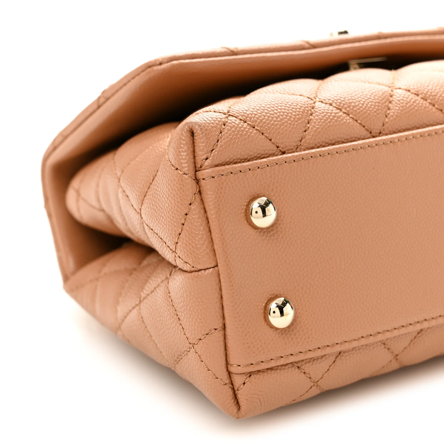 Caviar Quilted Mini Coco Handle Flap Brown - Image 9