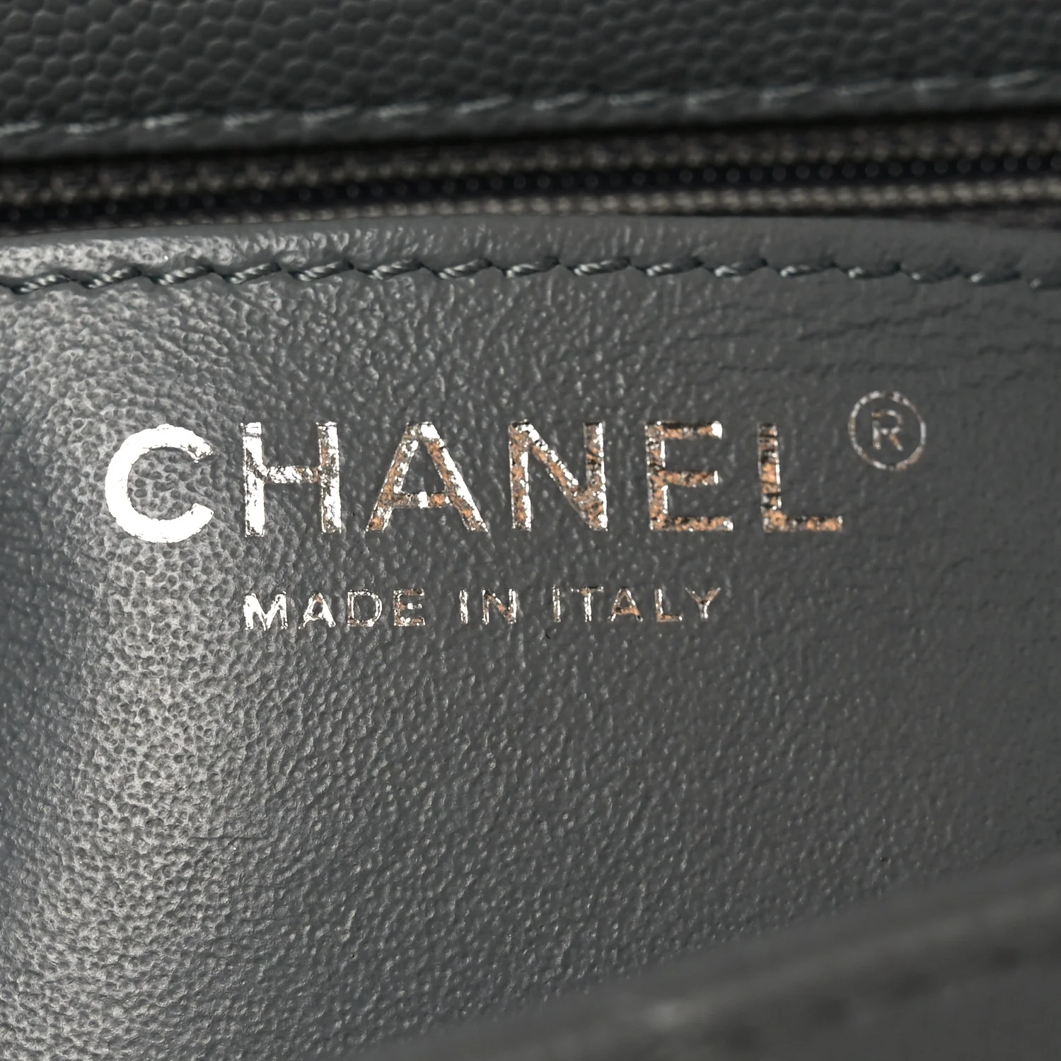 Caviar Quilted Mini Rectangular Flap Grey - Image 6