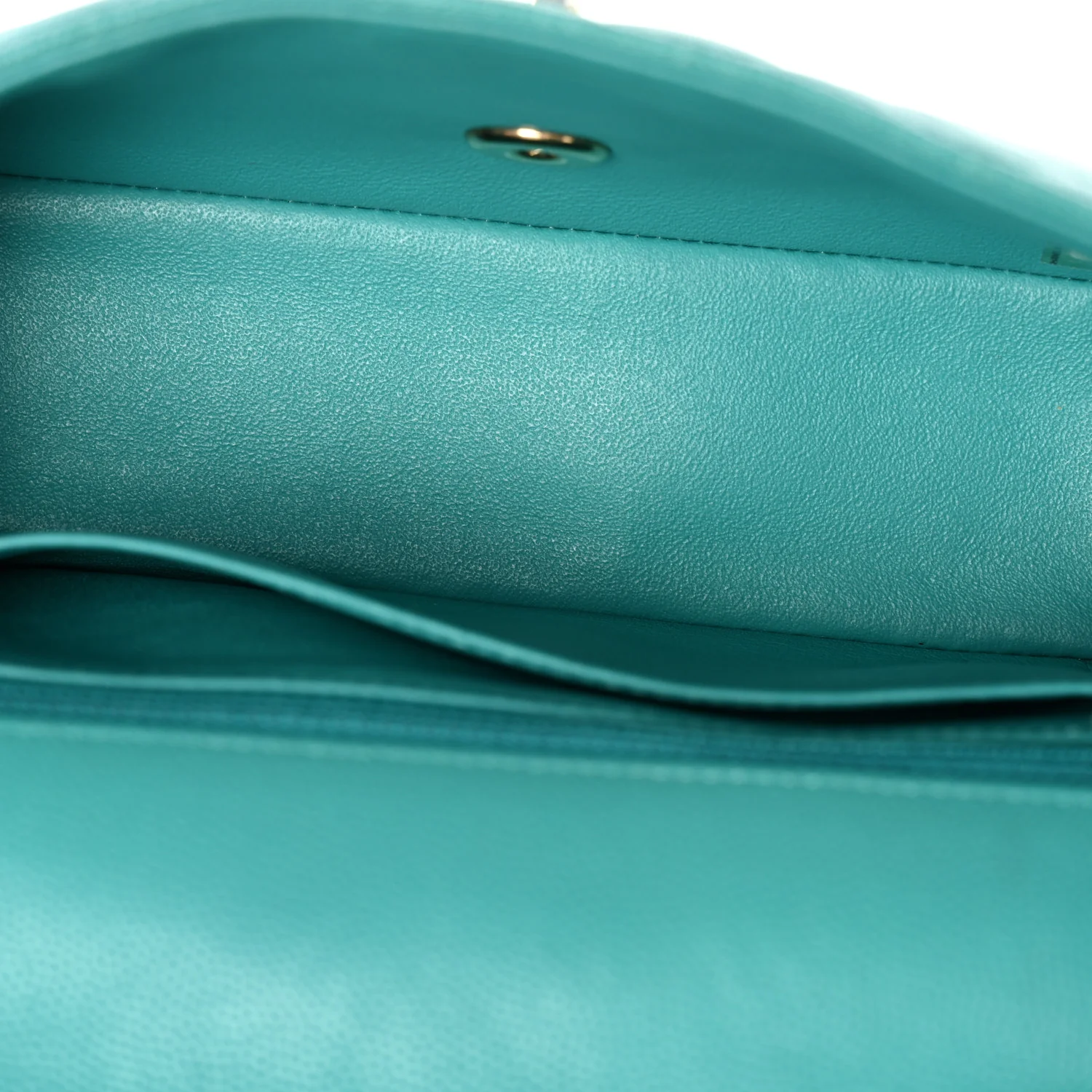 Caviar Quilted Mini Rectangular Flap Turquoise - Image 5