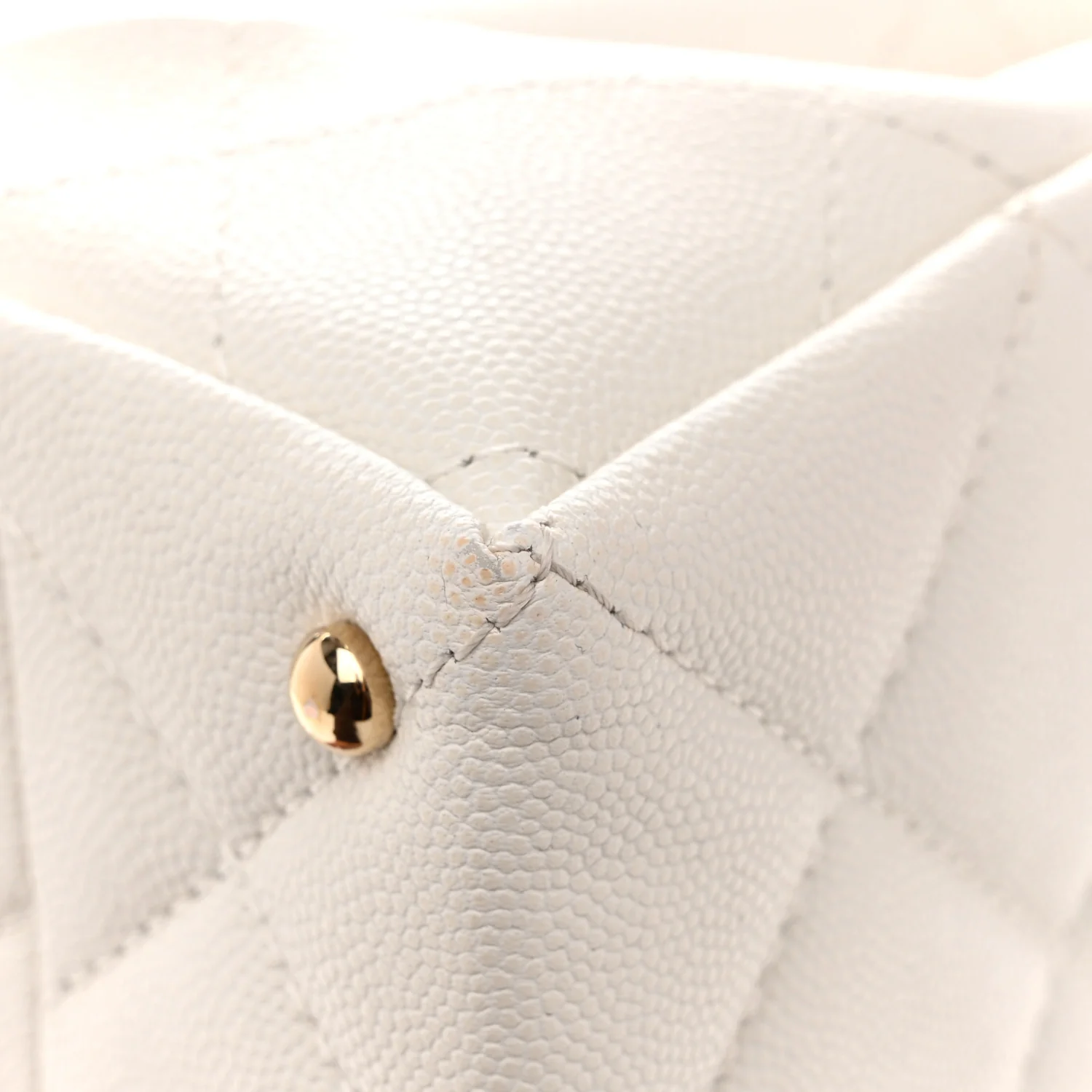 Caviar Quilted Mini Retro Twist Top Handle Flap White - Image 14