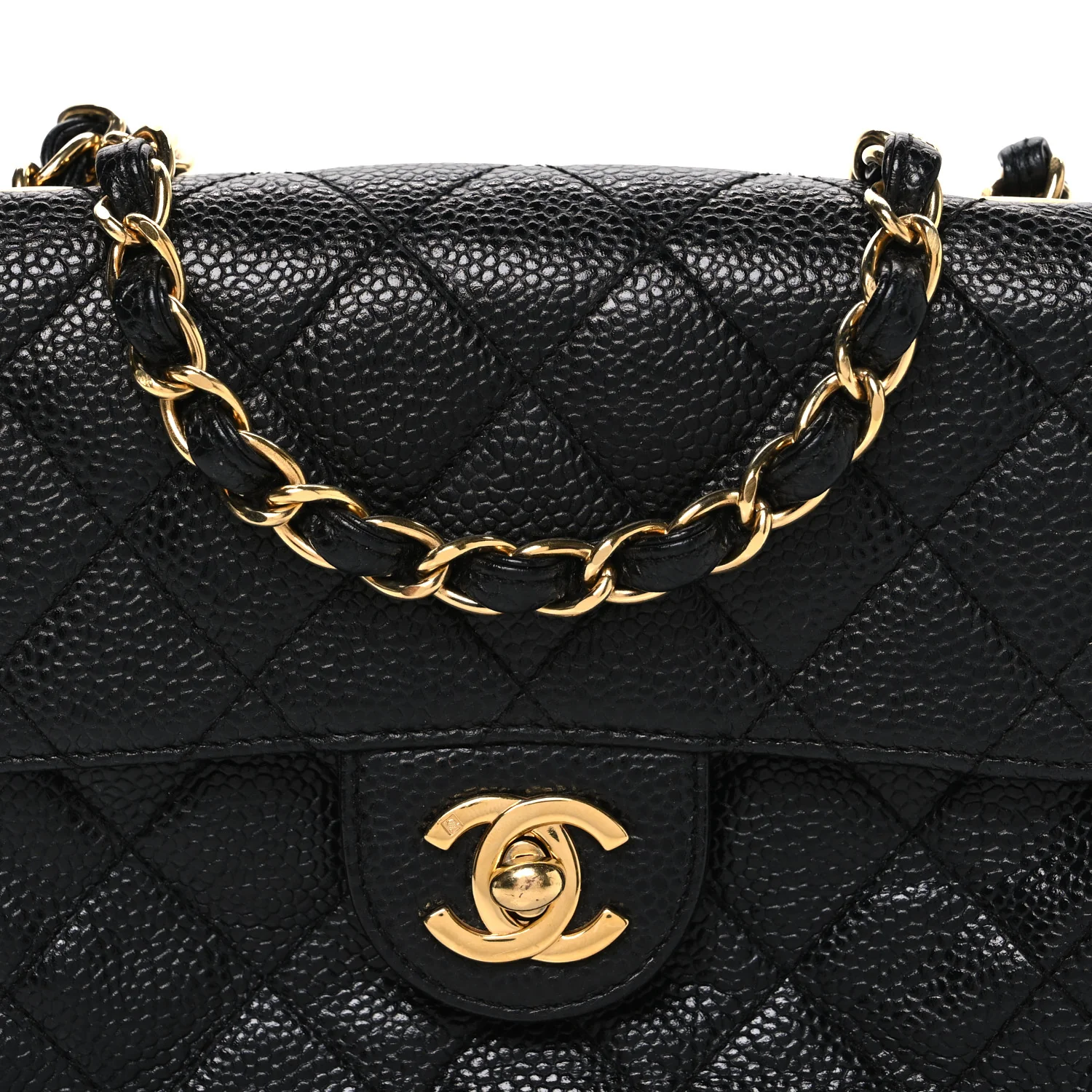 Caviar Quilted Mini Square Flap Black - Image 8
