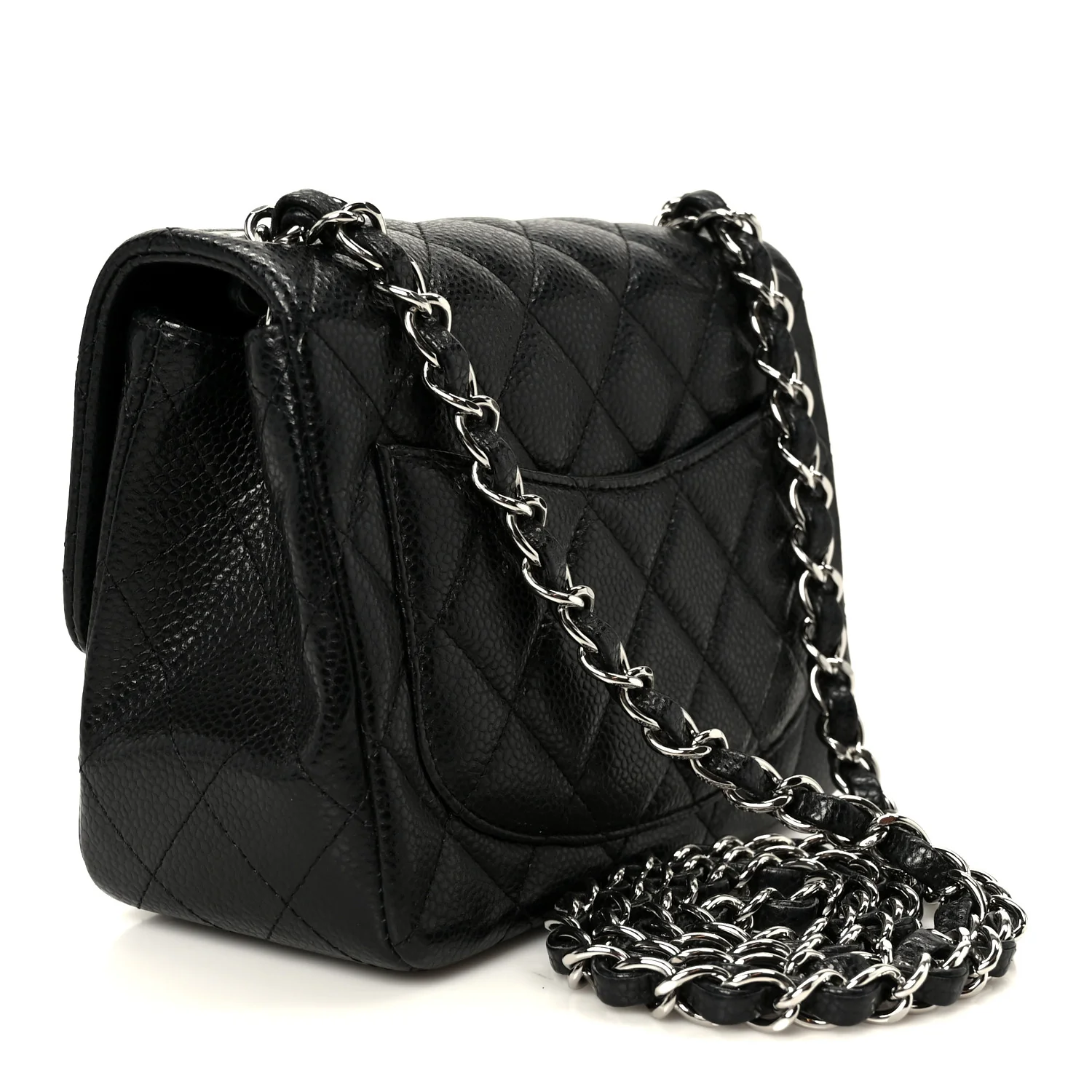 Caviar Quilted Mini Square Flap Black - Image 3
