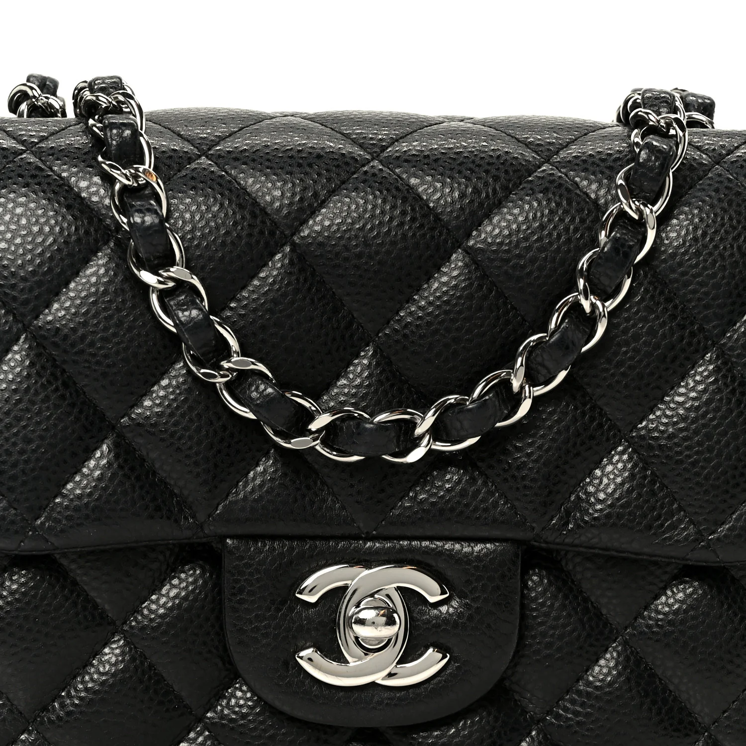 Caviar Quilted Mini Square Flap Black - Image 9