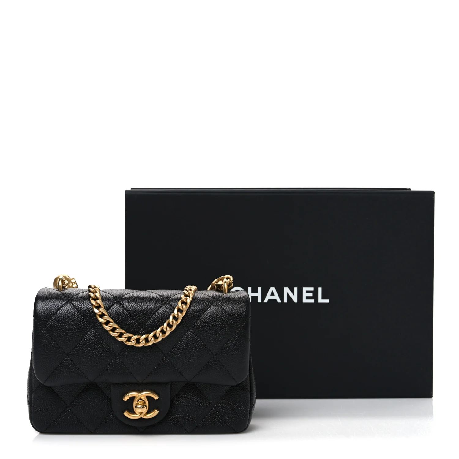 Caviar Quilted Mini Sweetheart Rectangular Flap Black - Image 11