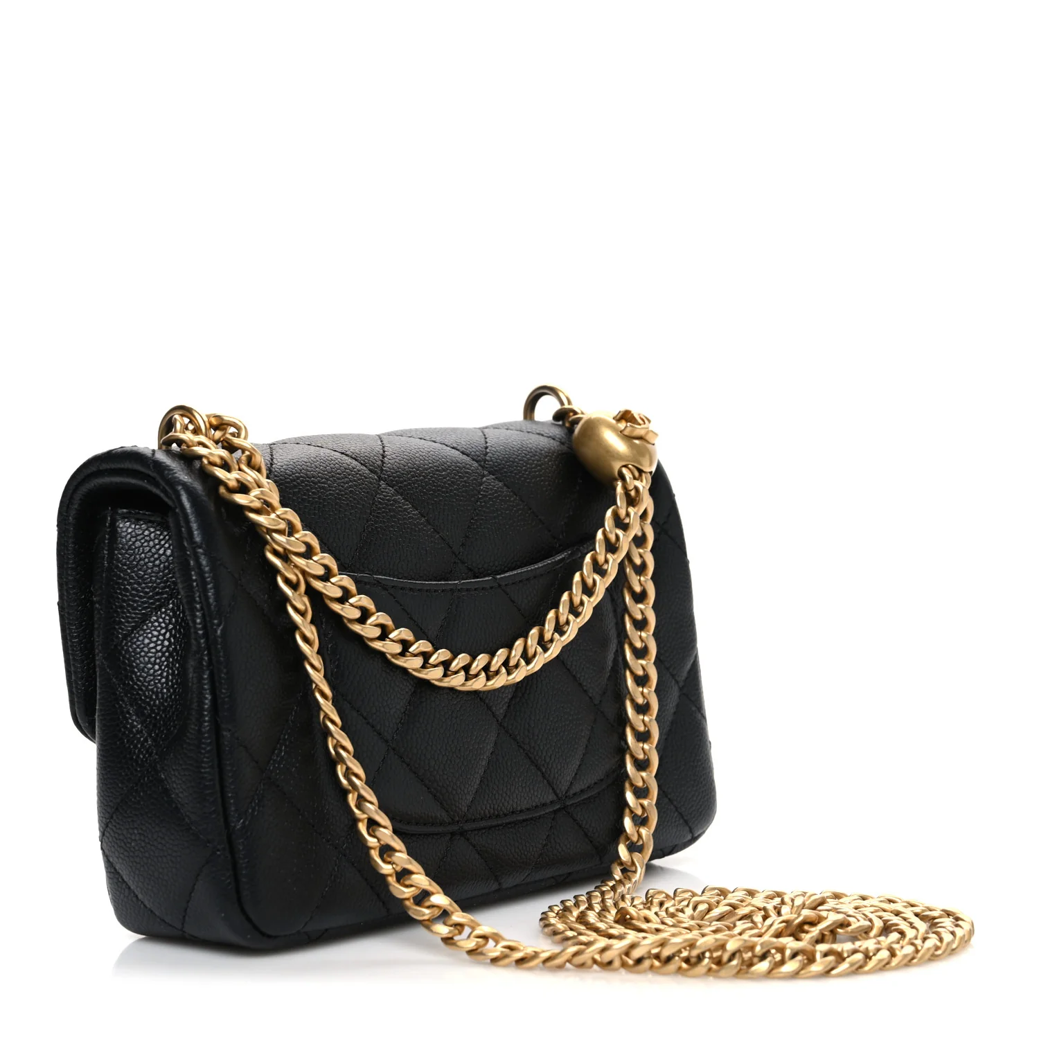 Caviar Quilted Mini Sweetheart Rectangular Flap Black - Image 3