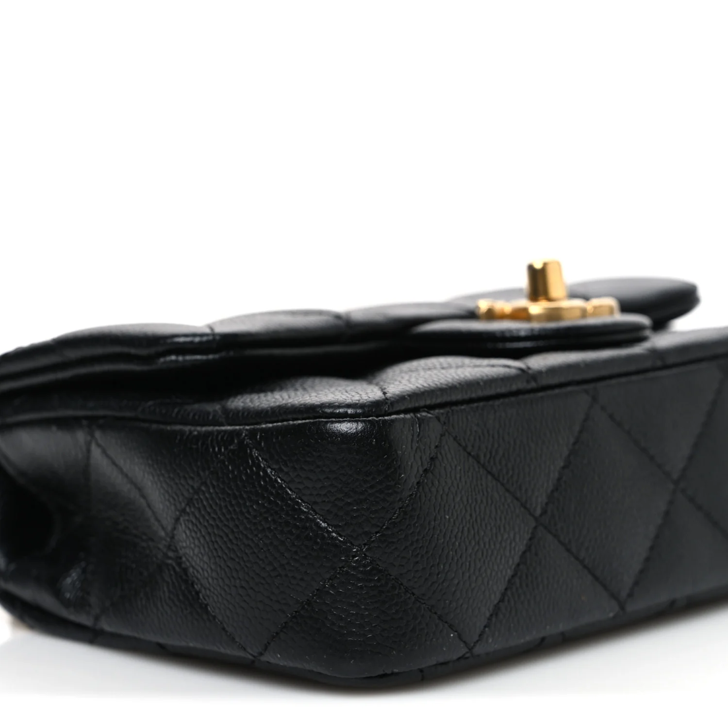 Caviar Quilted Mini Sweetheart Rectangular Flap Black - Image 9