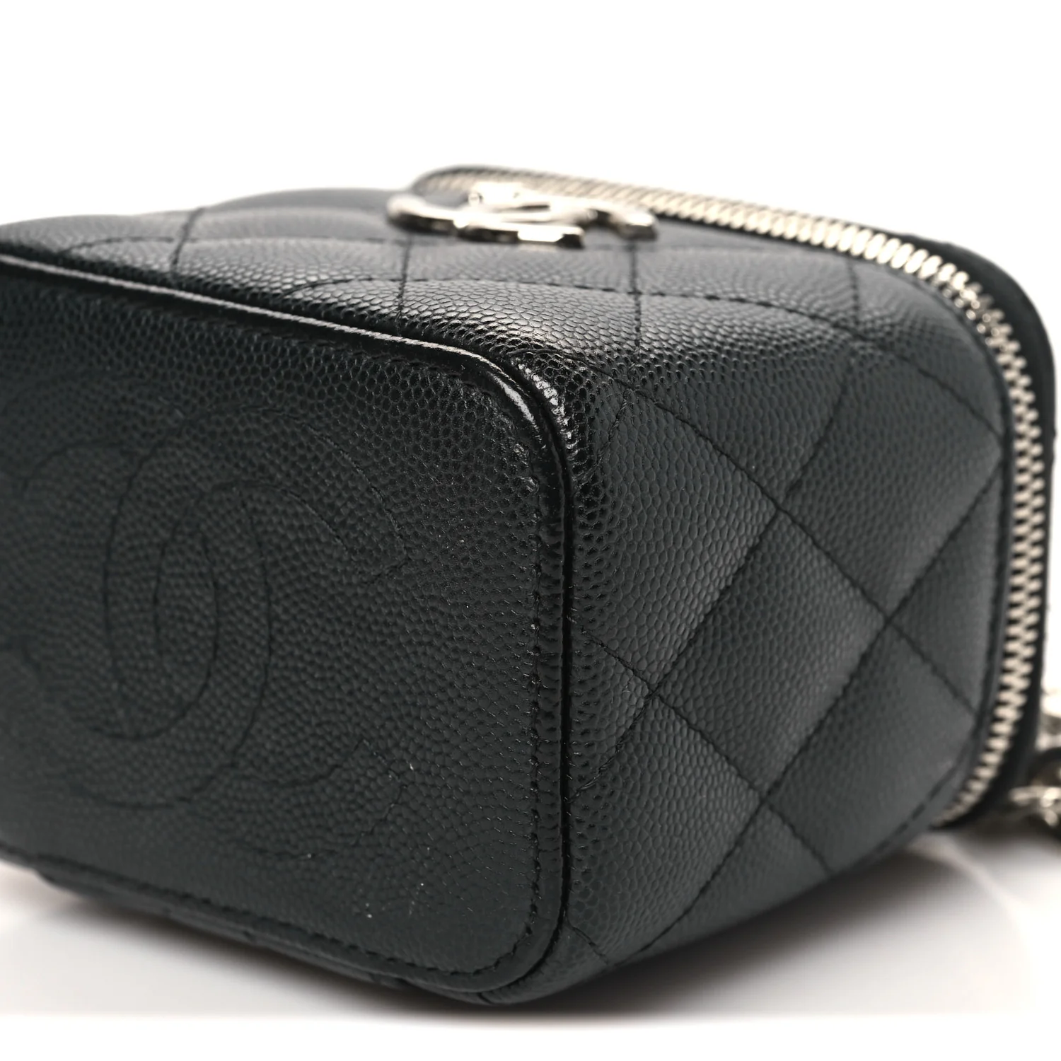 Caviar Quilted Mini Vanity Case With Chain Black - Image 10