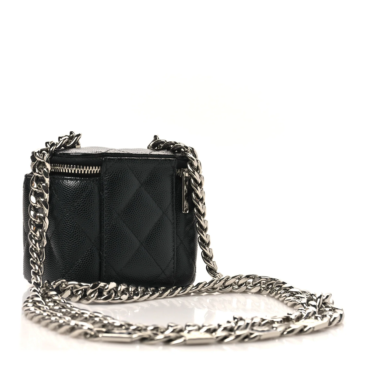 Caviar Quilted Mini Vanity Case With Chain Black - Image 3