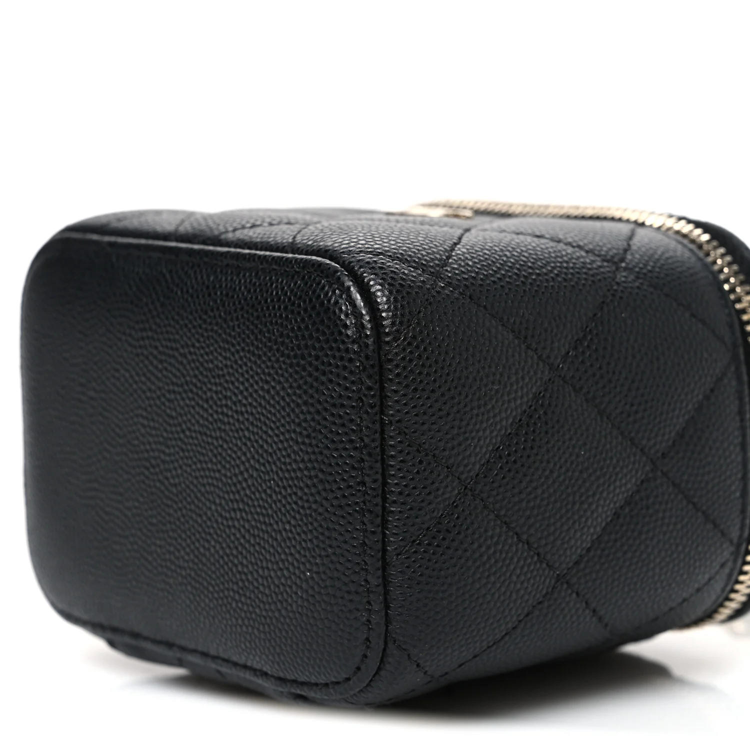 Caviar Quilted Mini Vanity Case With Chain Black - Image 10