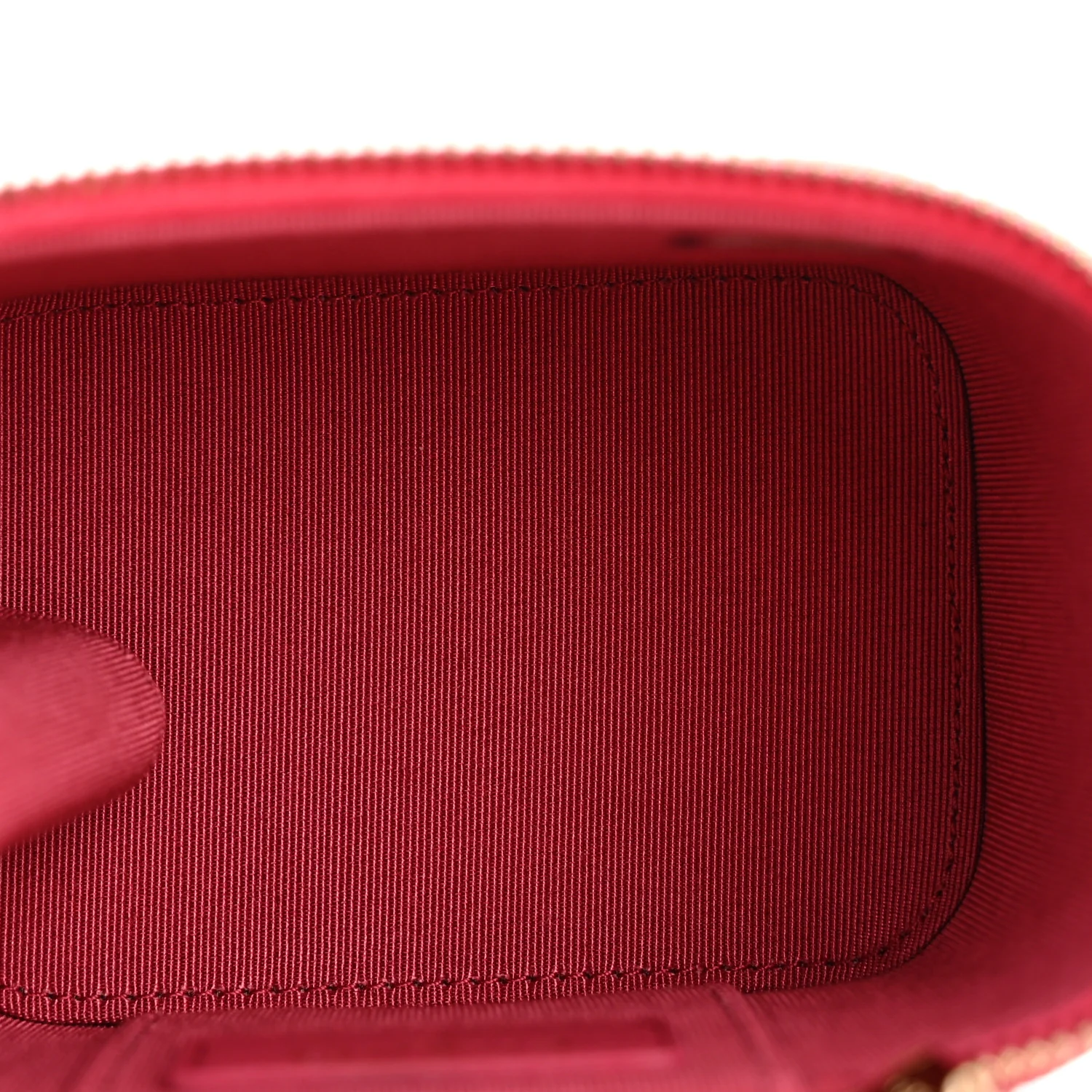 Caviar Quilted Mini Vanity Case With Chain Dark Pink - Image 5
