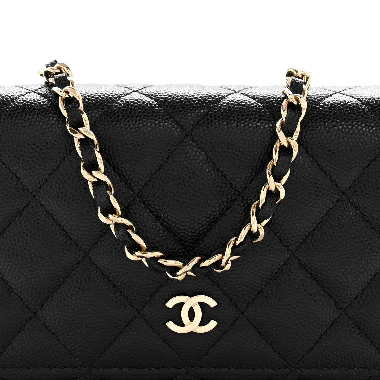 Caviar Quilted Mini Wallet On Chain WOC Black - Image 8
