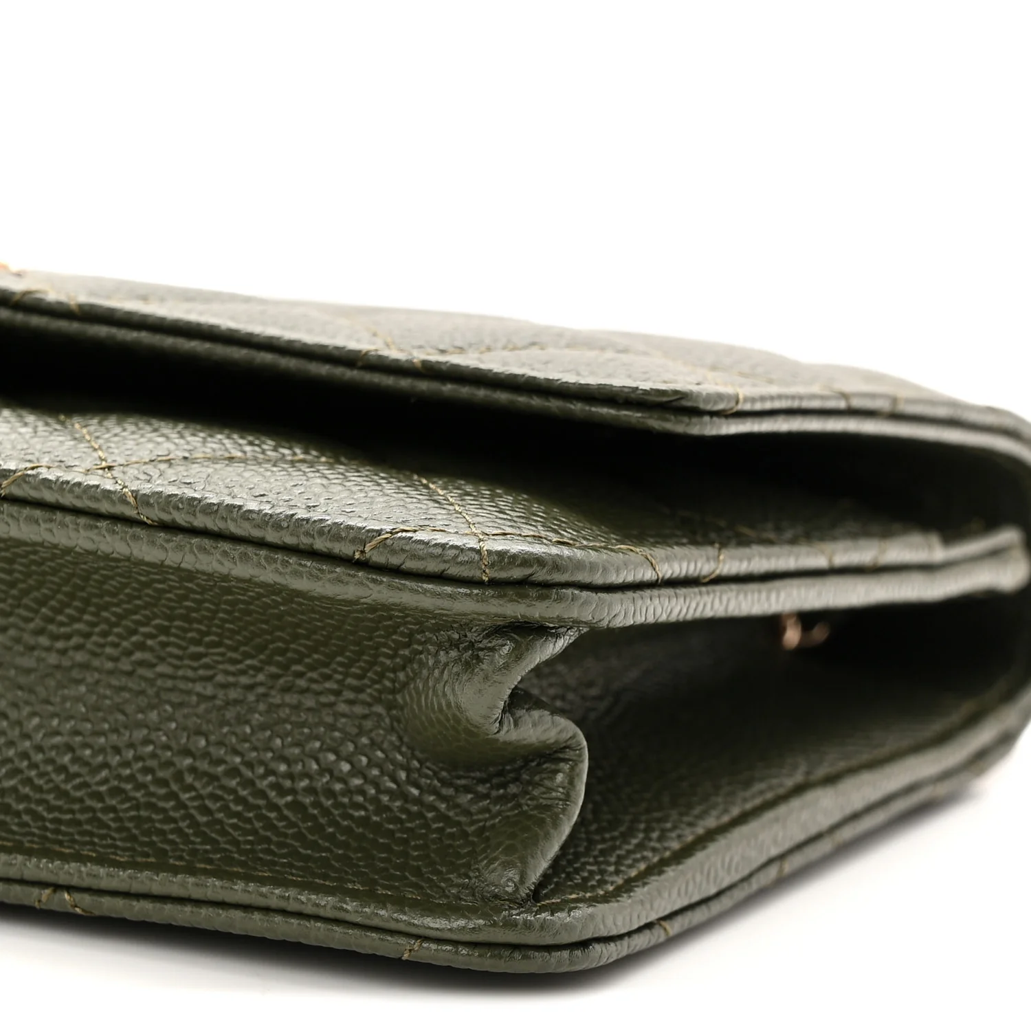 Caviar Quilted Multi Chain Wallet On Chain WOC Khaki - Image 11