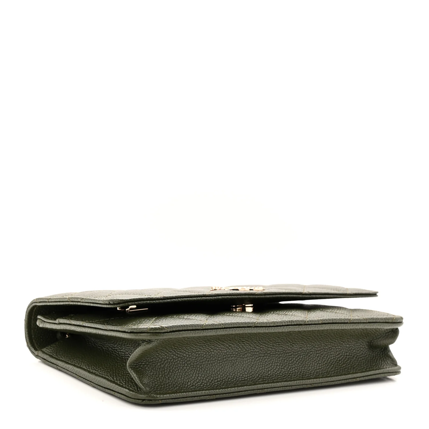 Caviar Quilted Multi Chain Wallet On Chain WOC Khaki - Image 4