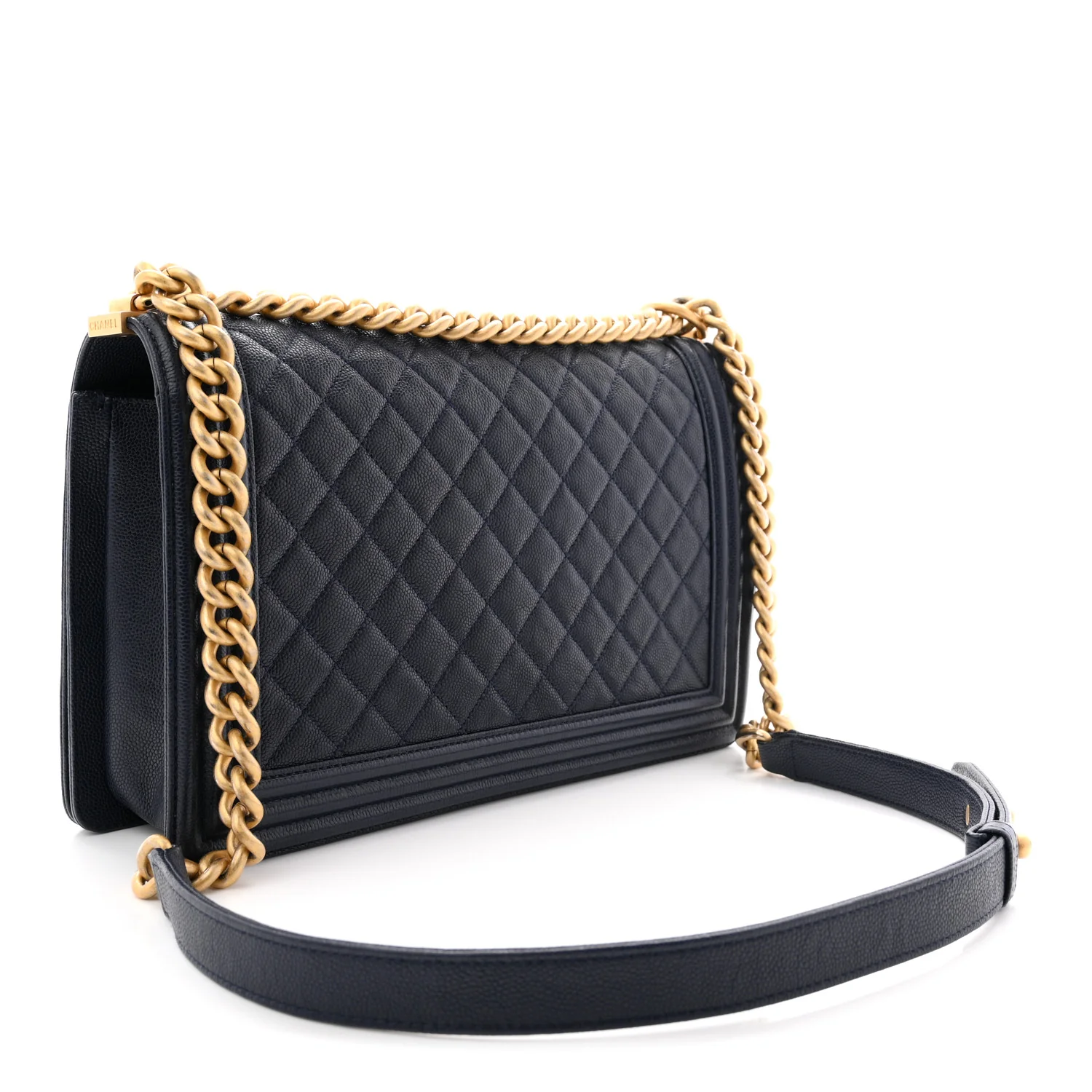 Caviar Quilted New Medium Boy Flap Blue - Image 3