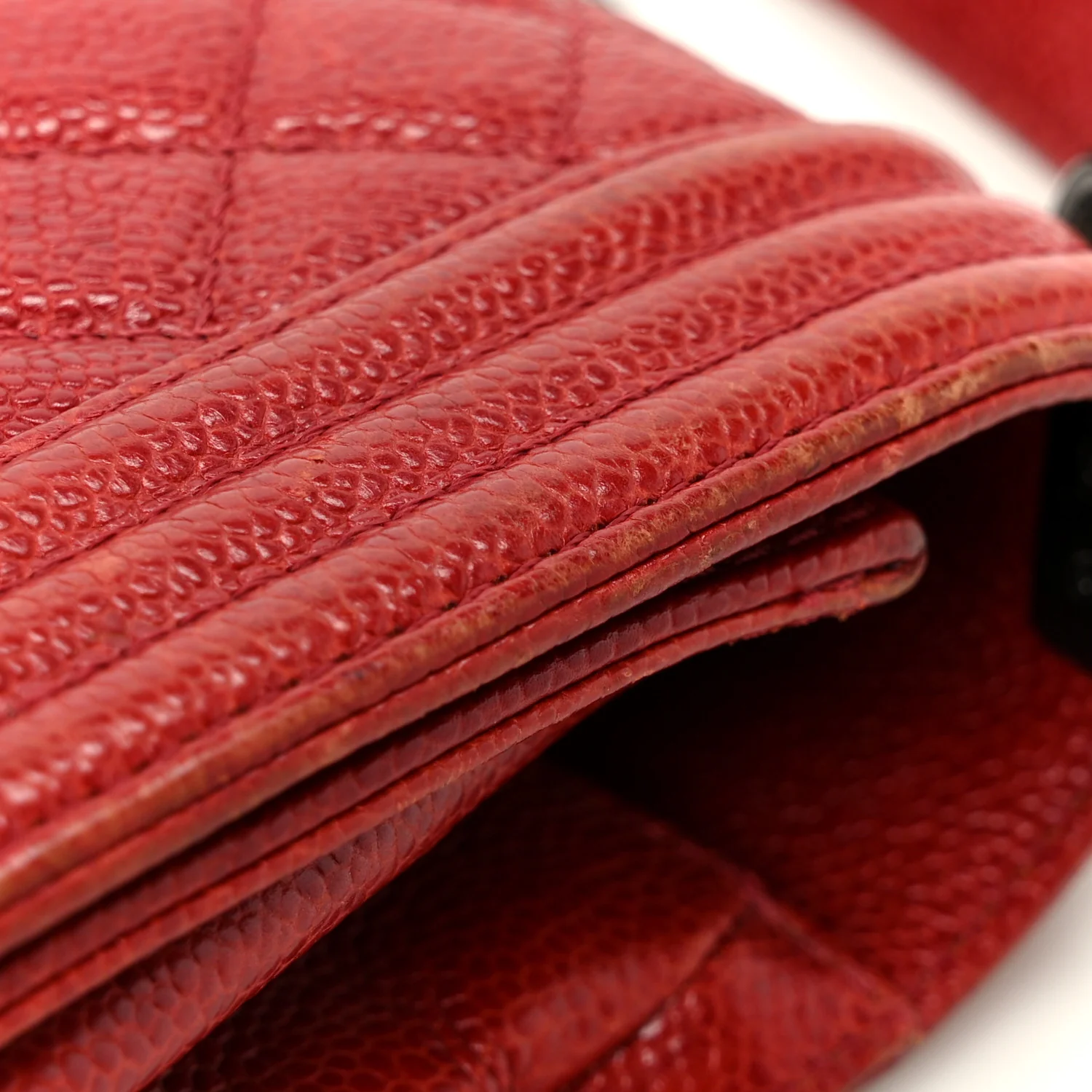 Caviar Quilted New Medium Boy Flap Dark Red - Image 14