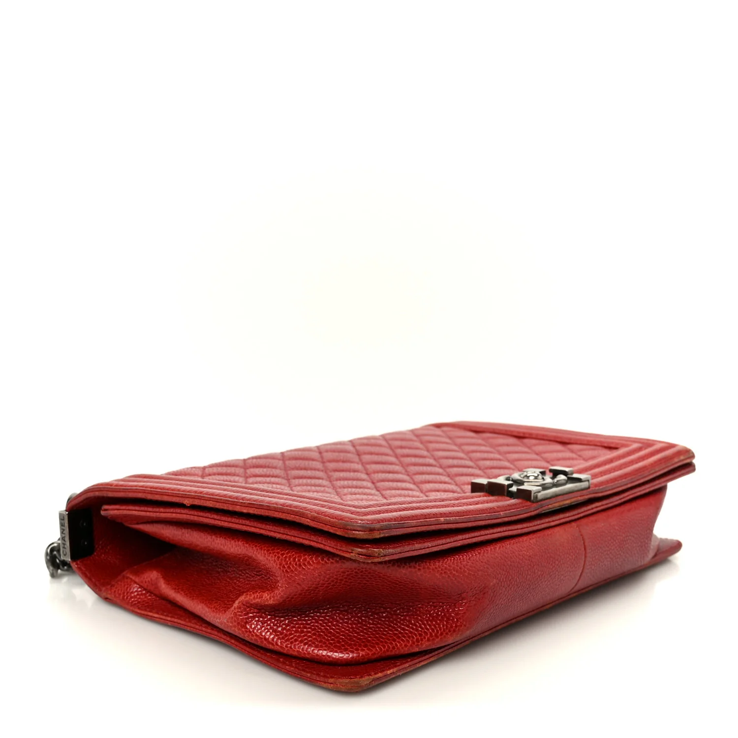 Caviar Quilted New Medium Boy Flap Dark Red - Image 4
