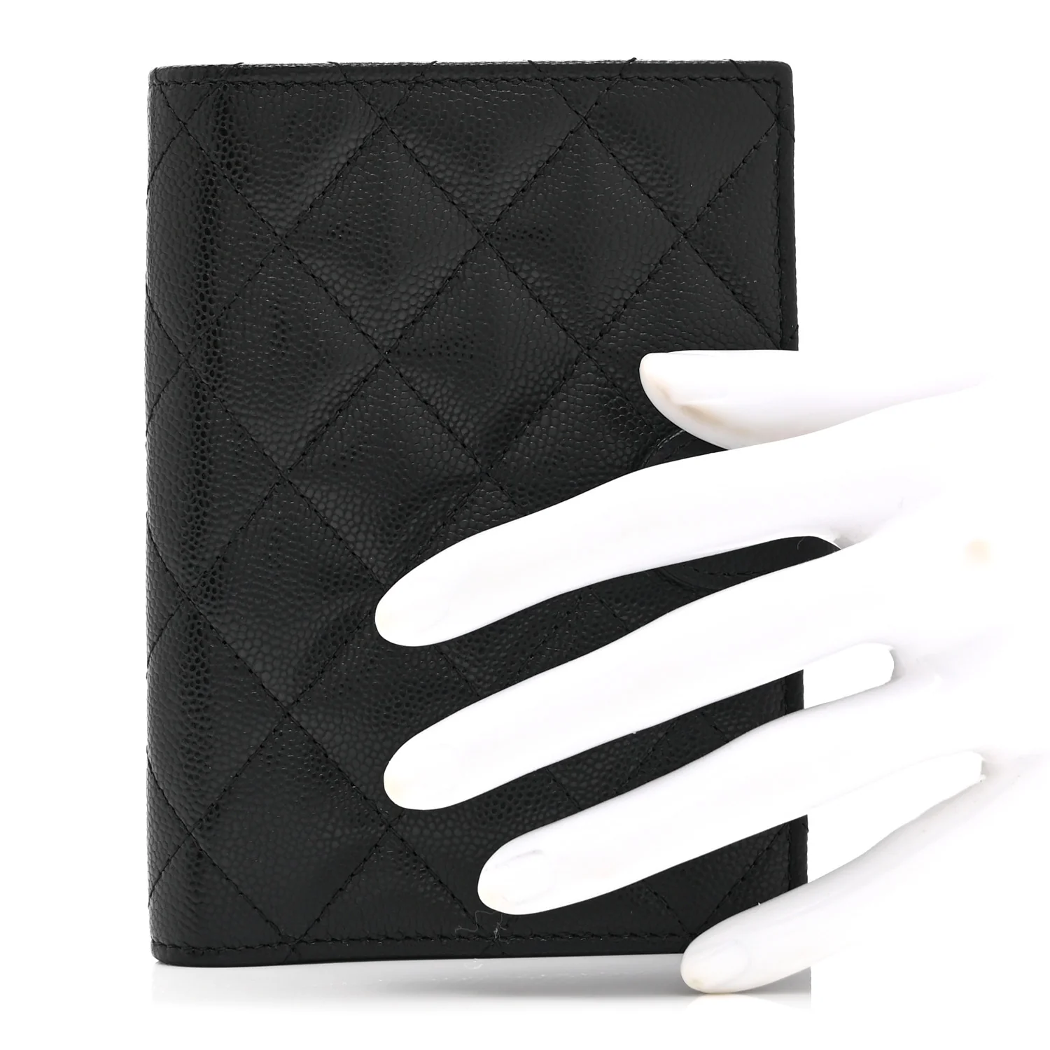 Caviar Quilted Passport Holder Black - Image 2