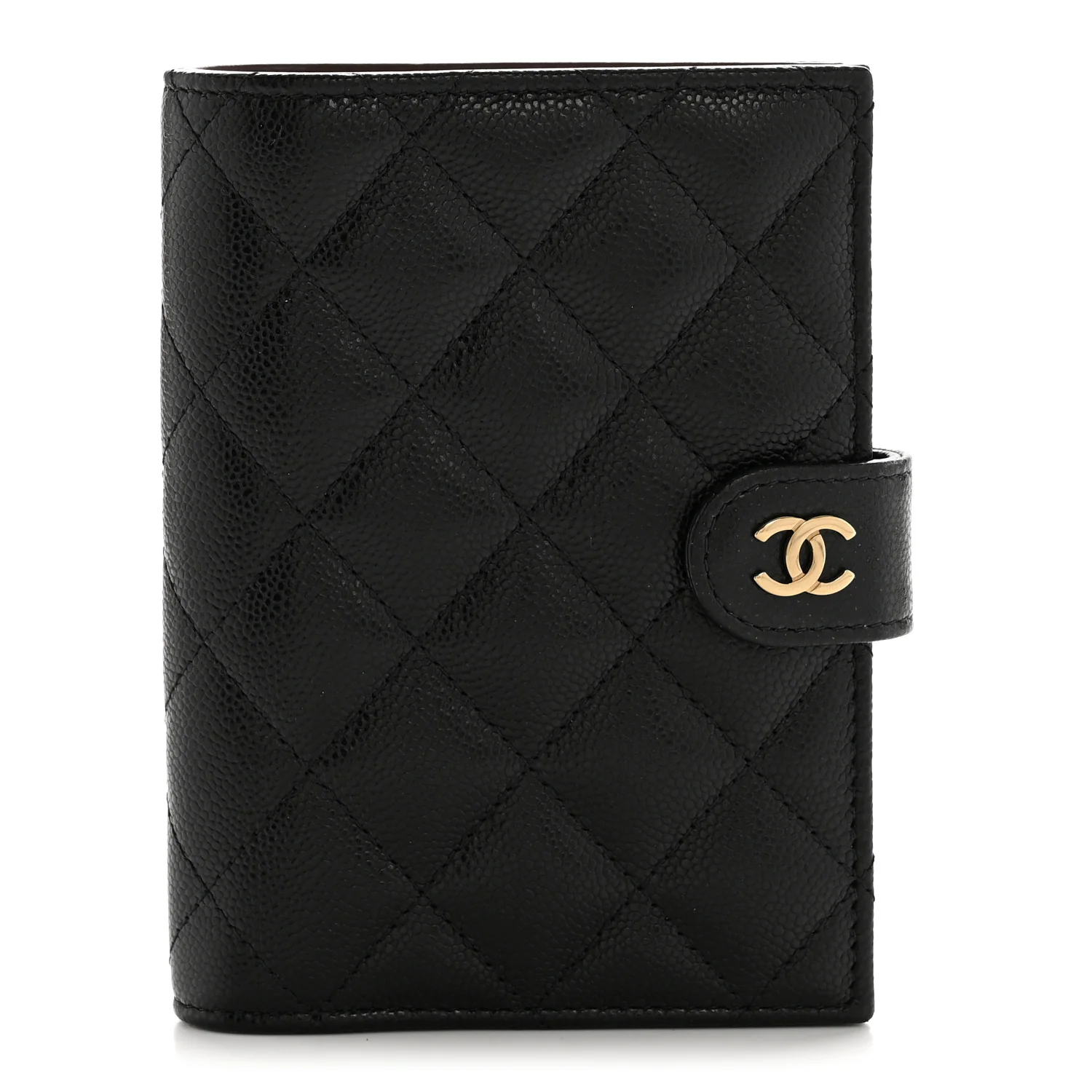 Caviar Quilted Passport Holder Black