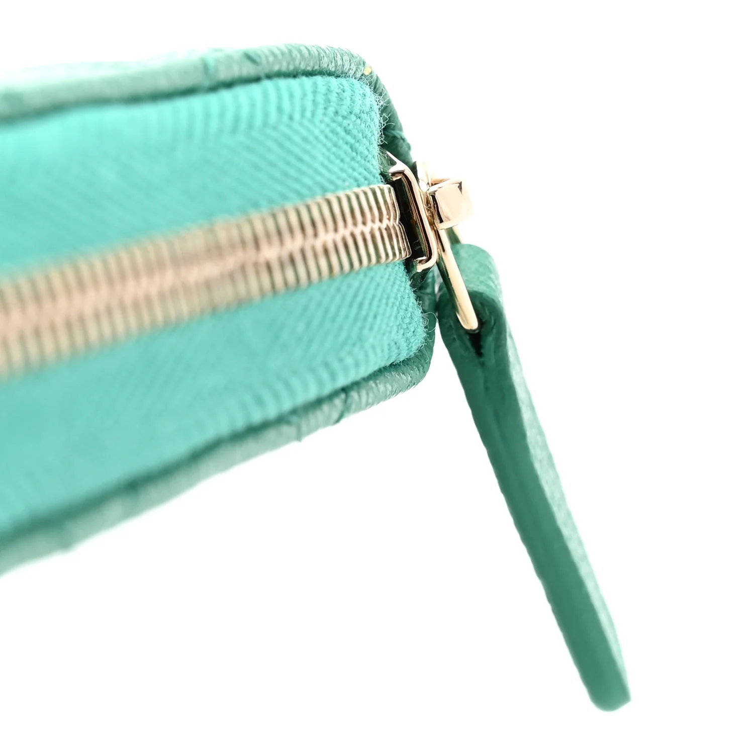 Caviar Quilted Perforated CC Long Zipped Wallet Green - Image 11