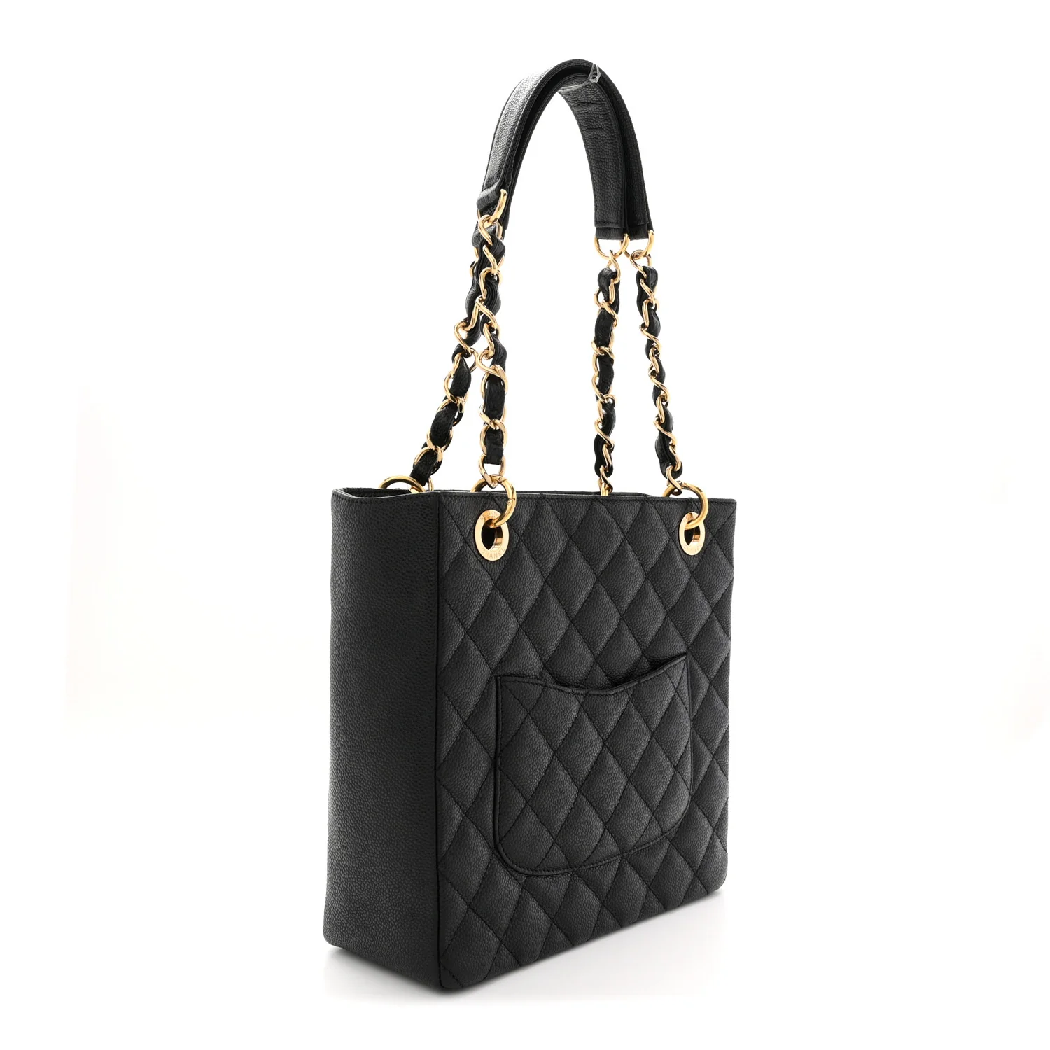 Caviar Quilted Petit Shopping Tote PST Black - Image 3