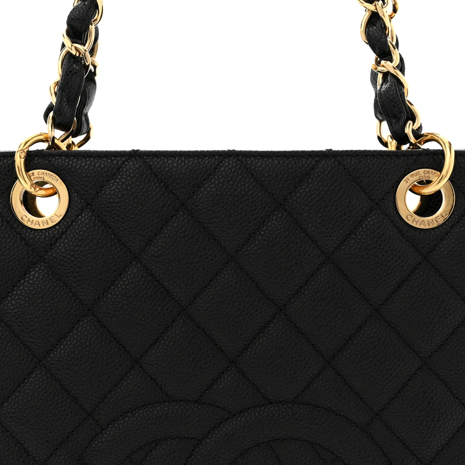 Caviar Quilted Petit Shopping Tote PST Black - Image 8