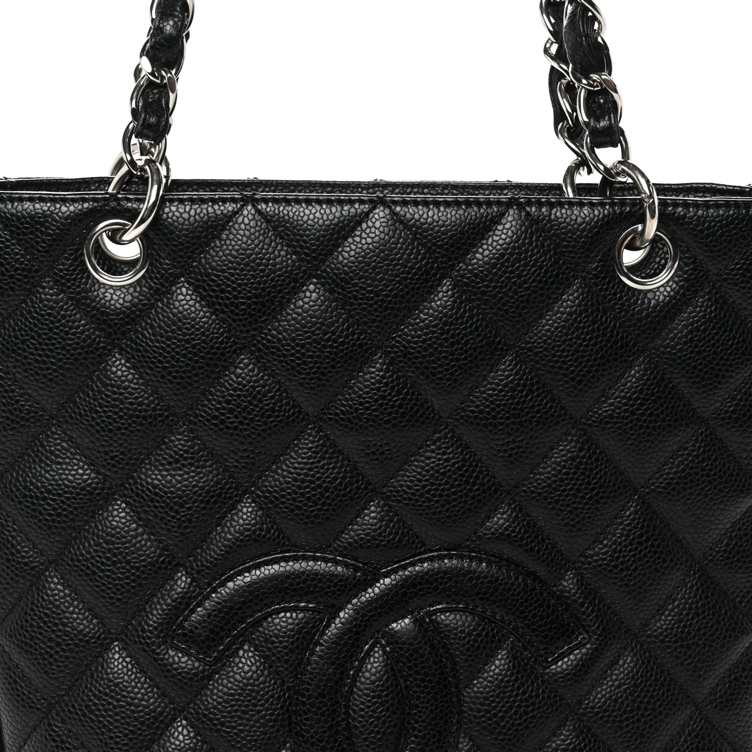 Caviar Quilted Petit Shopping Tote PST Black - Image 8