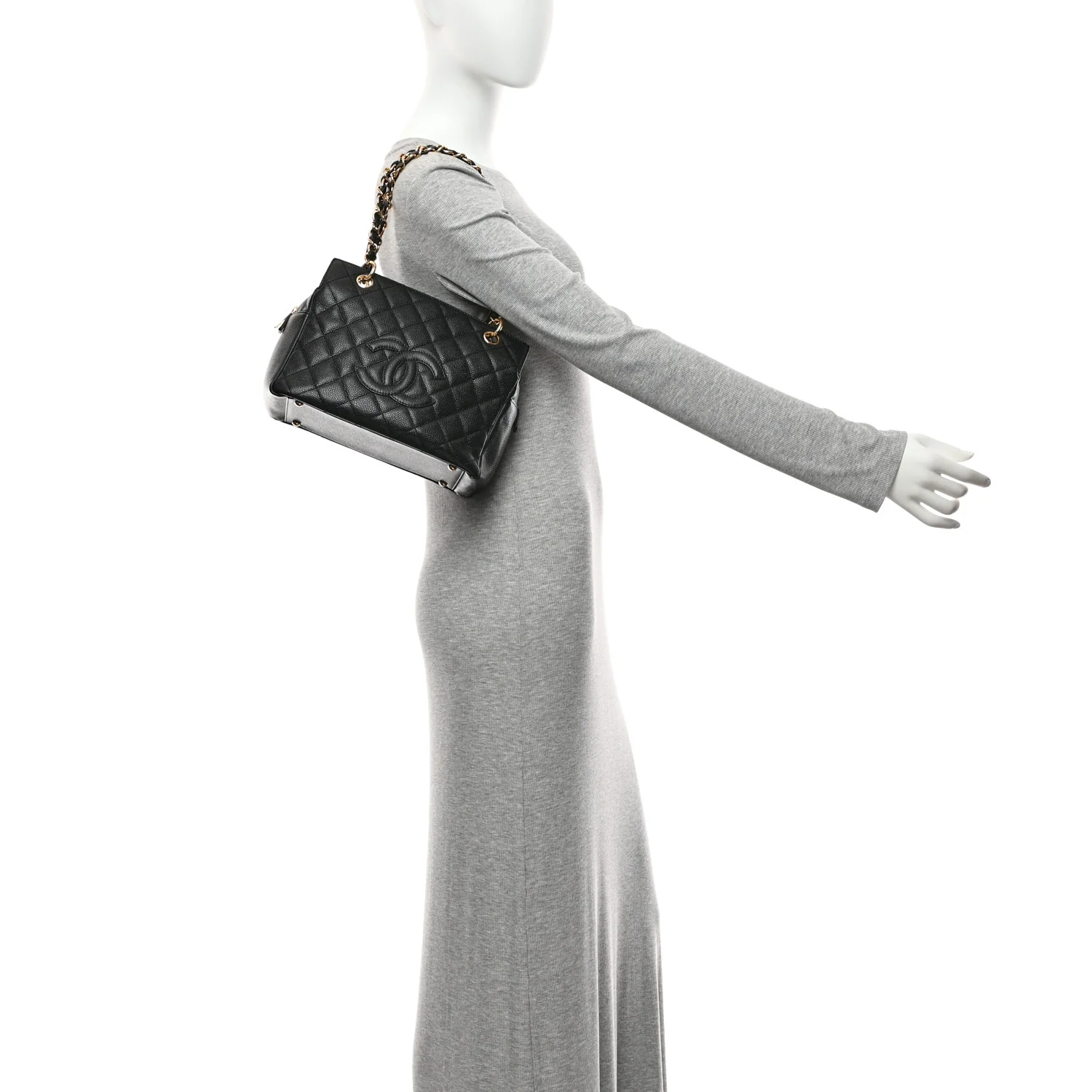 Caviar Quilted Petit Timeless Tote PTT Black - Image 2