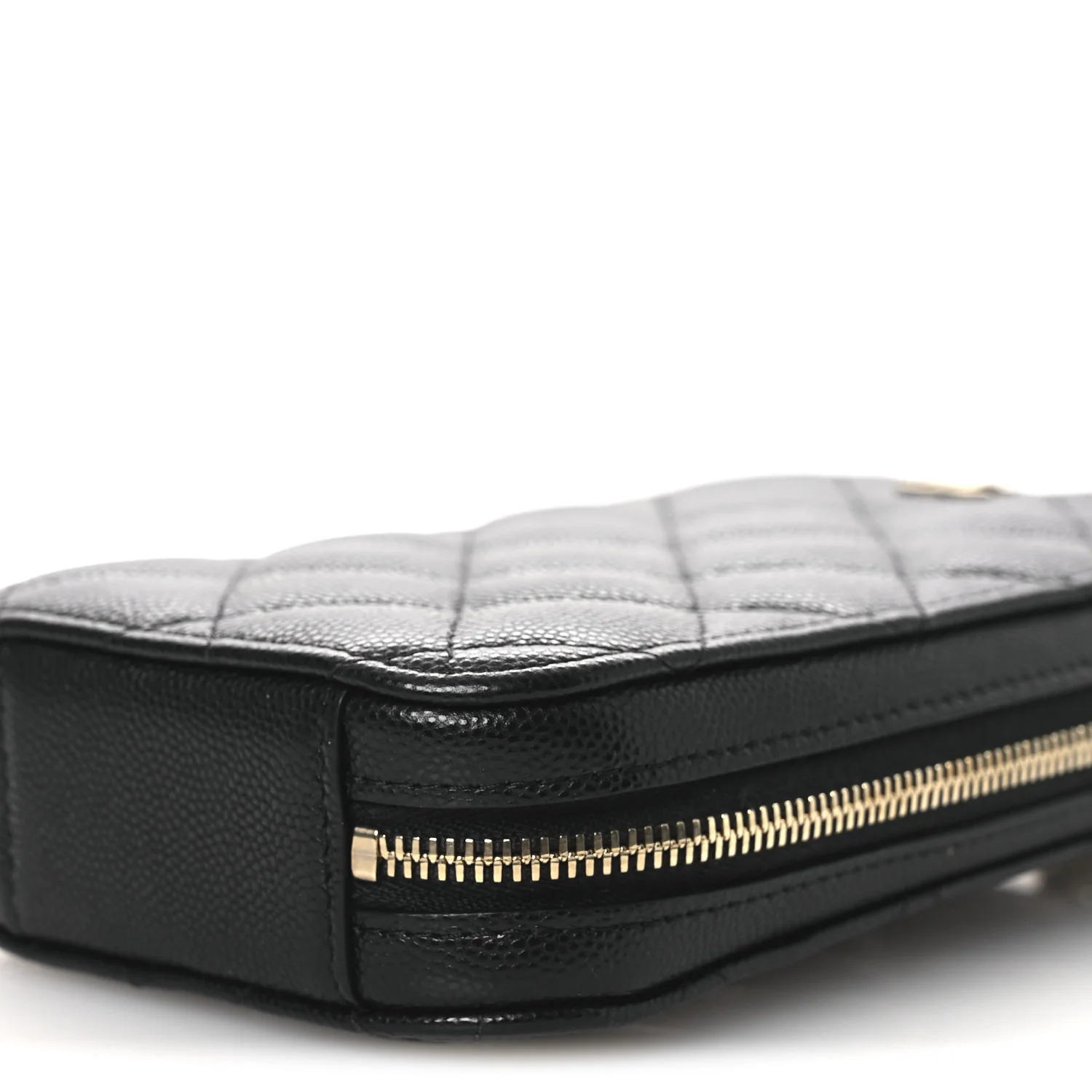 Caviar Quilted Phone Holder Wallet On Chain WOC Black - Image 10