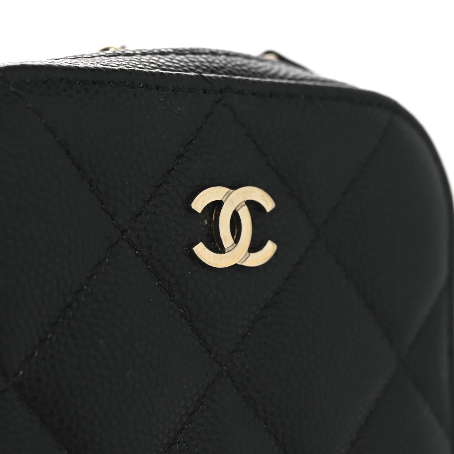Caviar Quilted Phone Holder Wallet On Chain WOC Black - Image 11