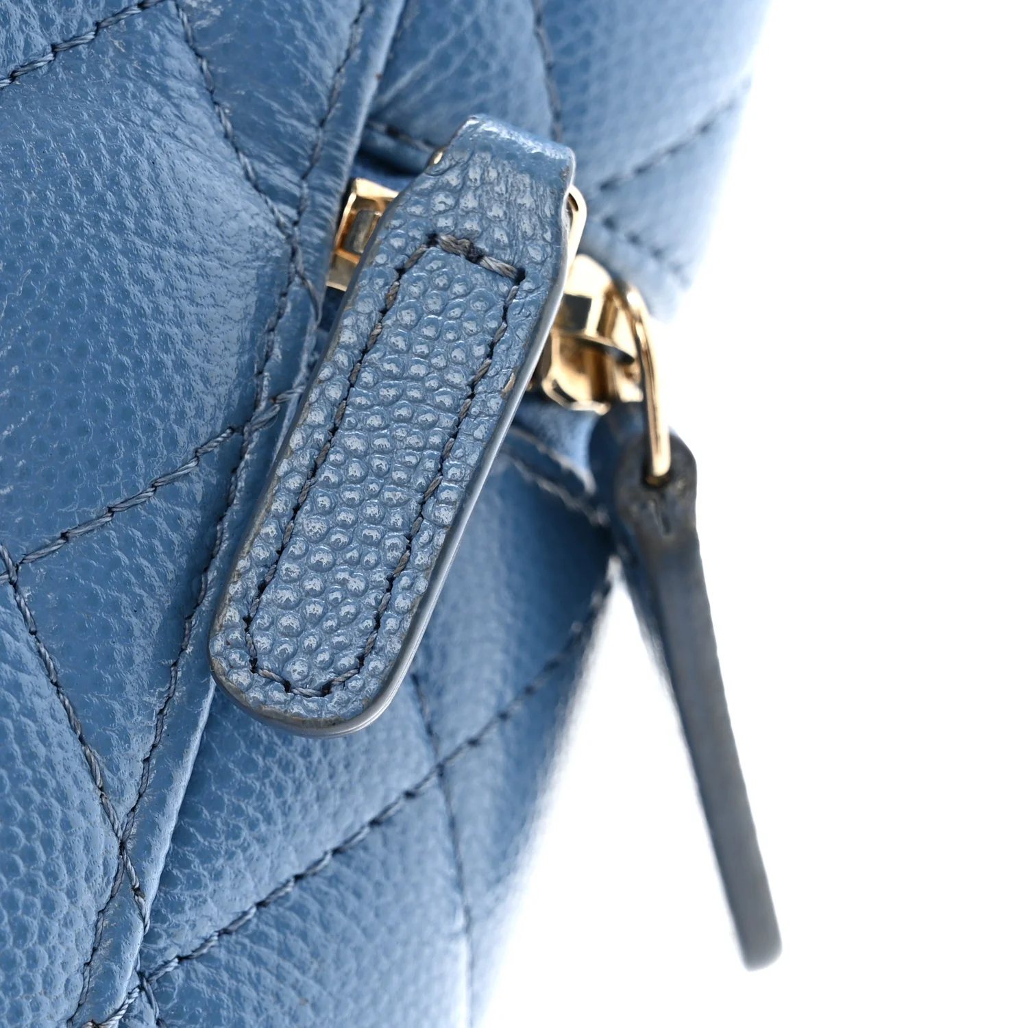 Caviar Quilted Phone Holder With Chain Blue - Image 12