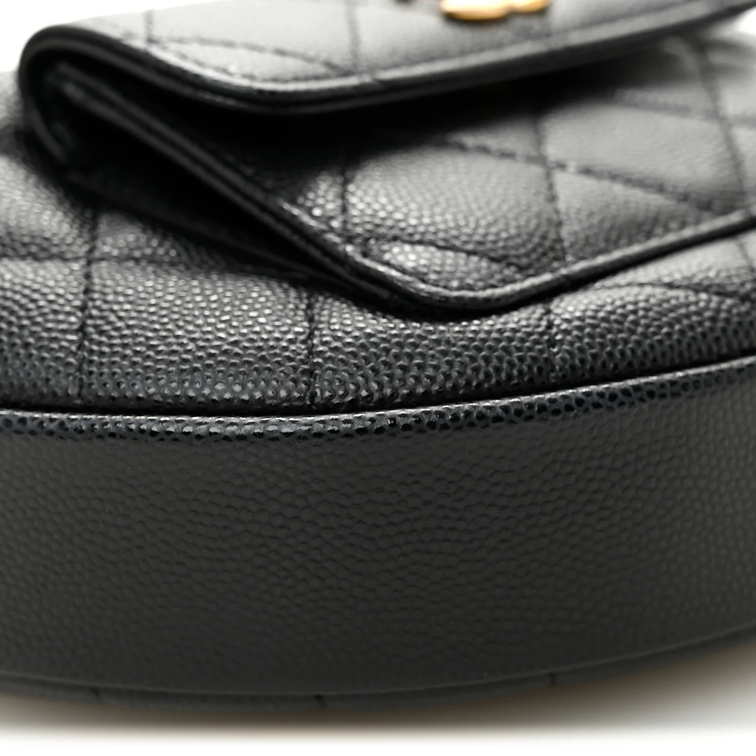 Caviar Quilted Polly Pocket Pouch Hobo Black - Image 9