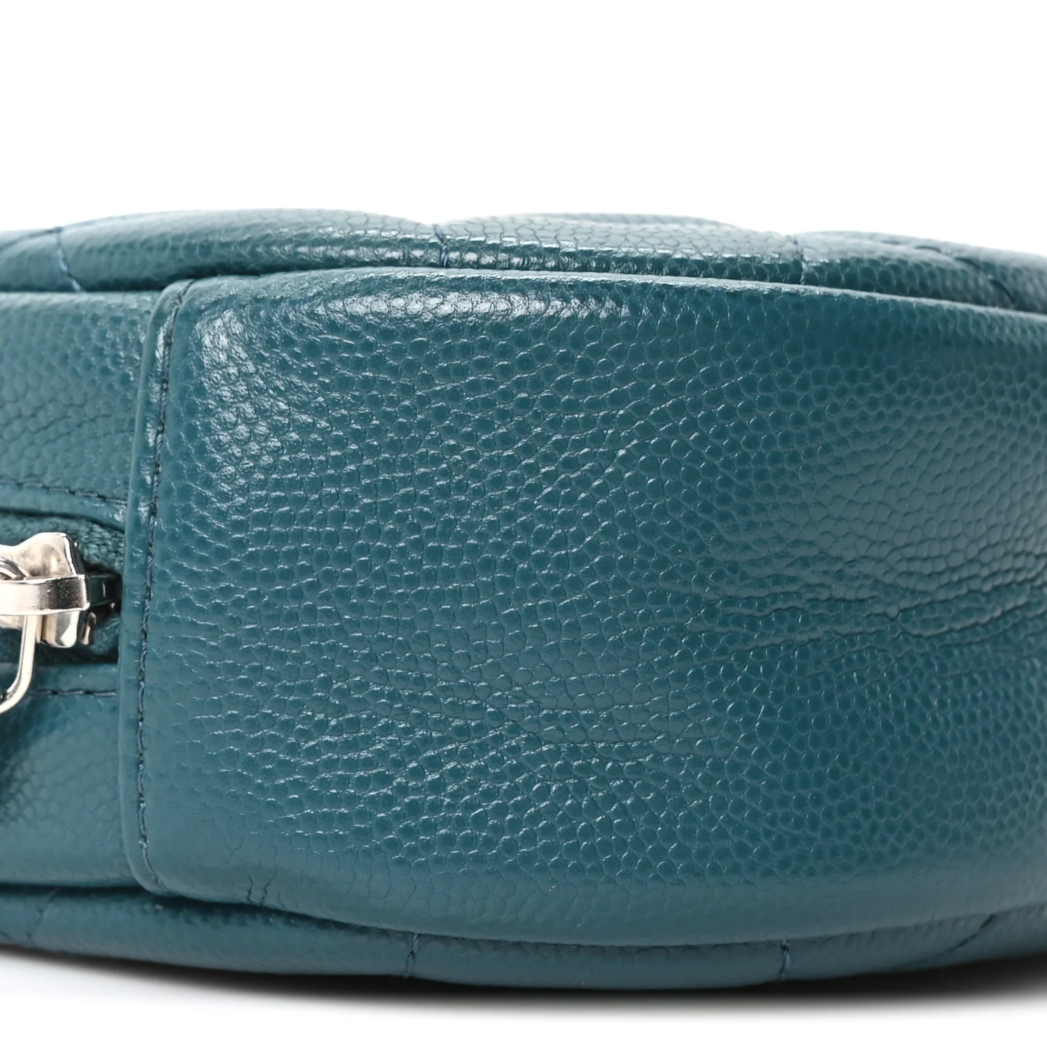 Caviar Quilted Round Clutch With Chain Green - Image 9