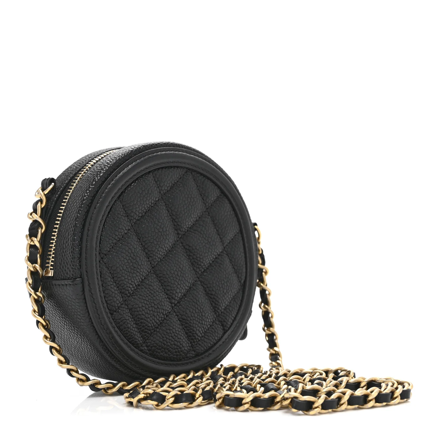 Caviar Quilted Round Filigree Crossbody Black - Image 3