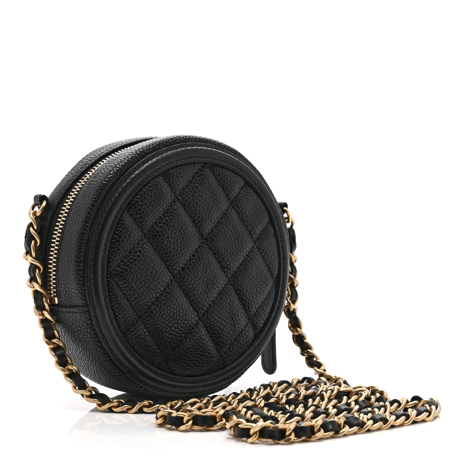 Caviar Quilted Round Filigree Crossbody Black - Image 3