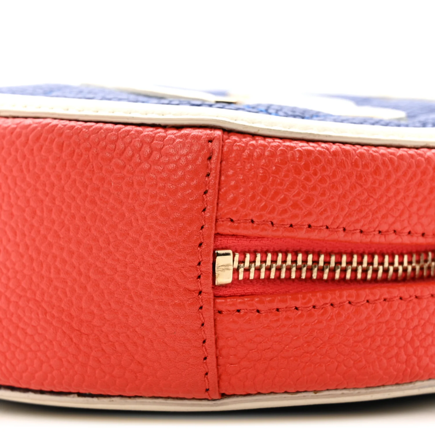 Caviar Quilted Round Filigree Crossbody Blue White Red - Image 10