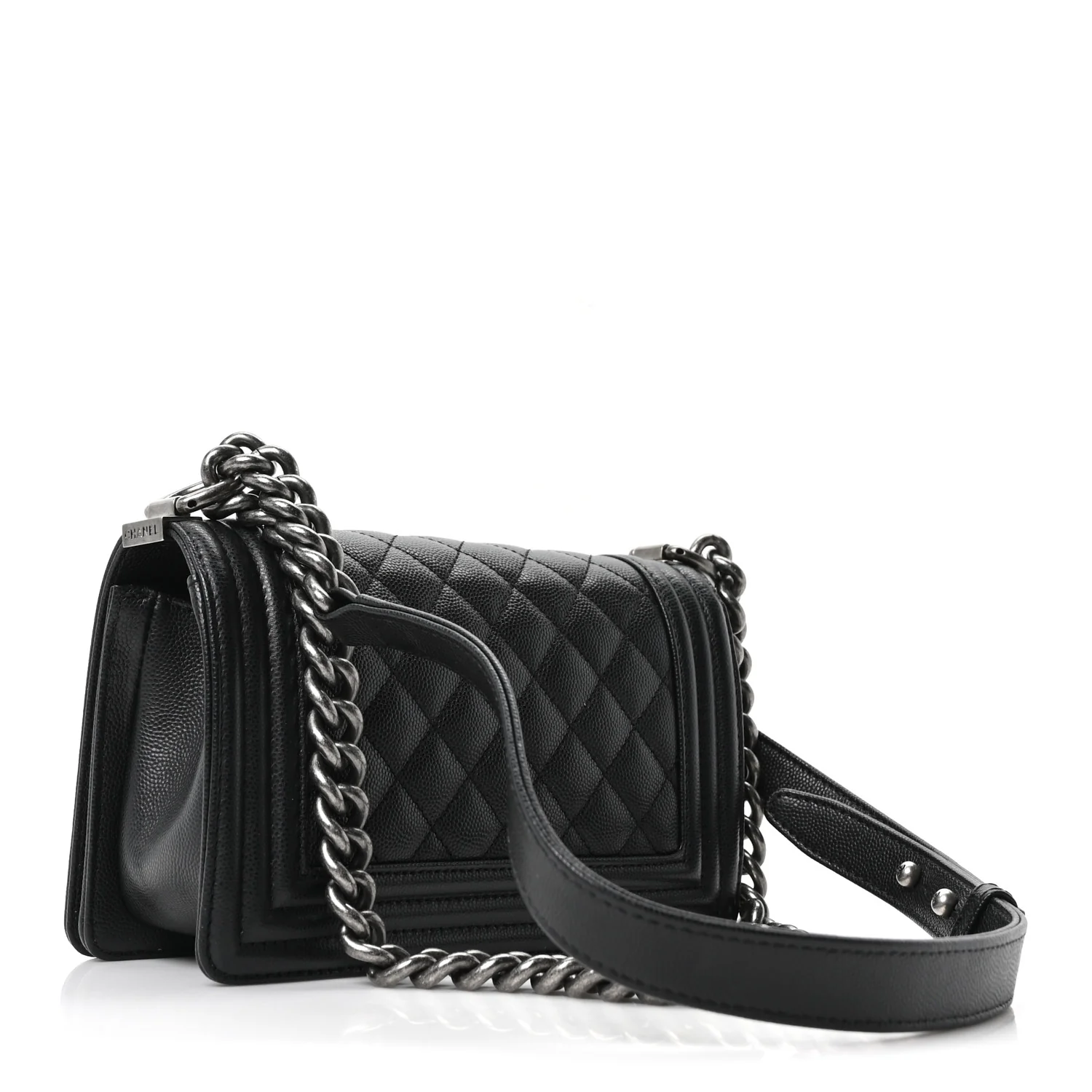 Caviar Quilted Small Boy Flap Black - Image 3