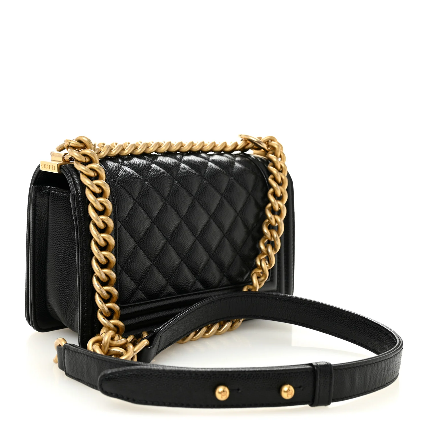 Caviar Quilted Small Boy Flap Black - Image 3