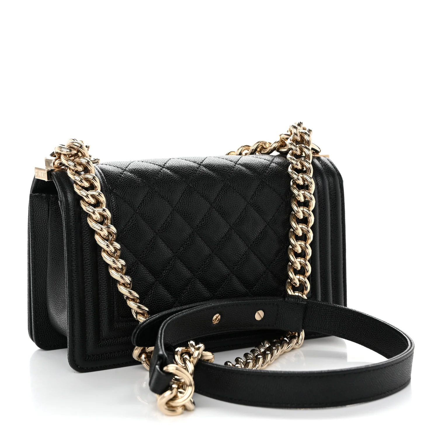 Caviar Quilted Small Boy Flap Black - Image 3