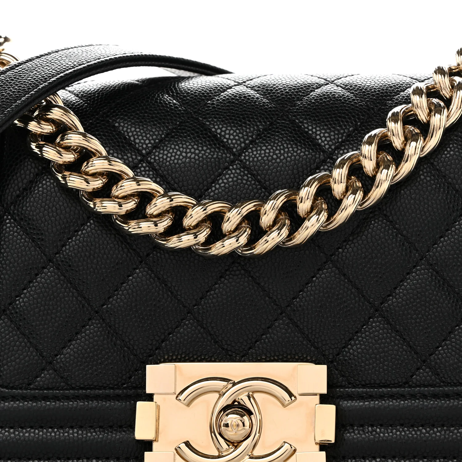 Caviar Quilted Small Boy Flap Black - Image 8