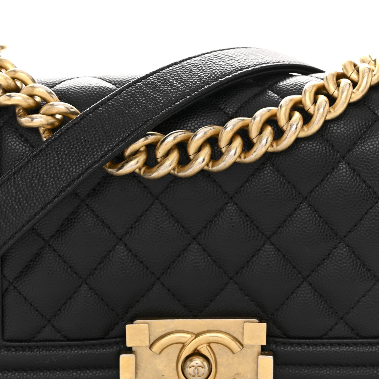 Caviar Quilted Small Boy Flap Black - Image 8