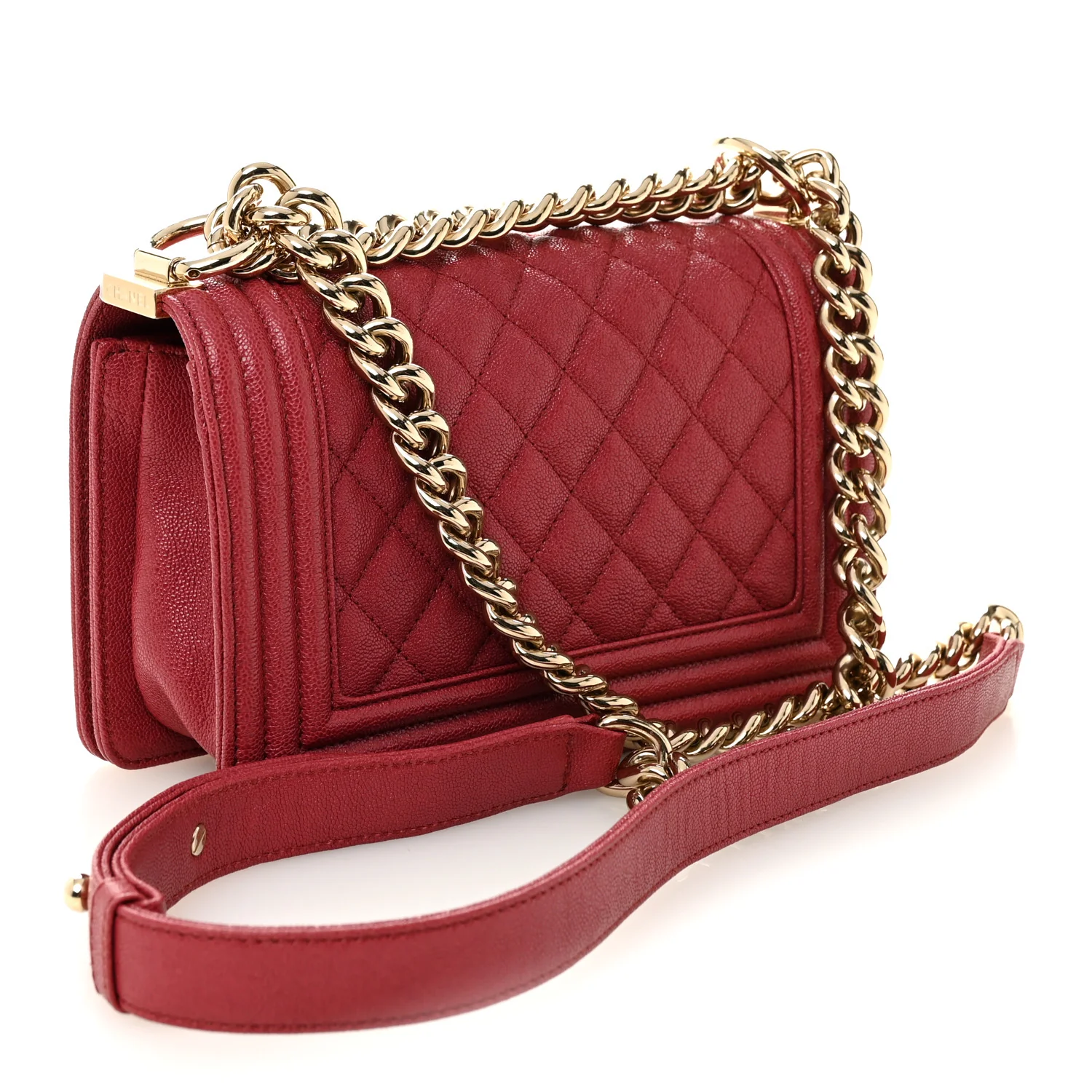 Caviar Quilted Small Boy Flap Fuchsia - Image 3