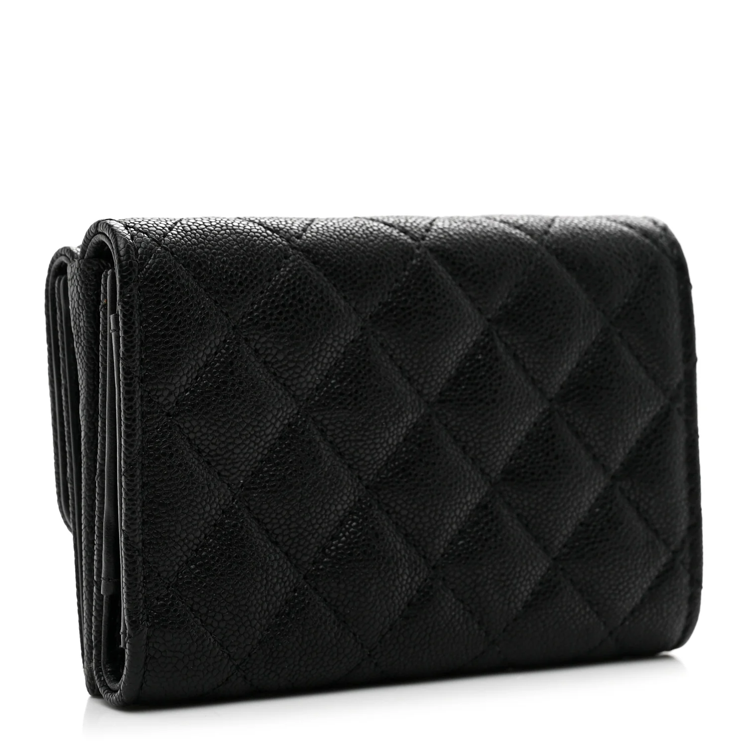 Caviar Quilted Small Boy Flap Wallet Black - Image 3