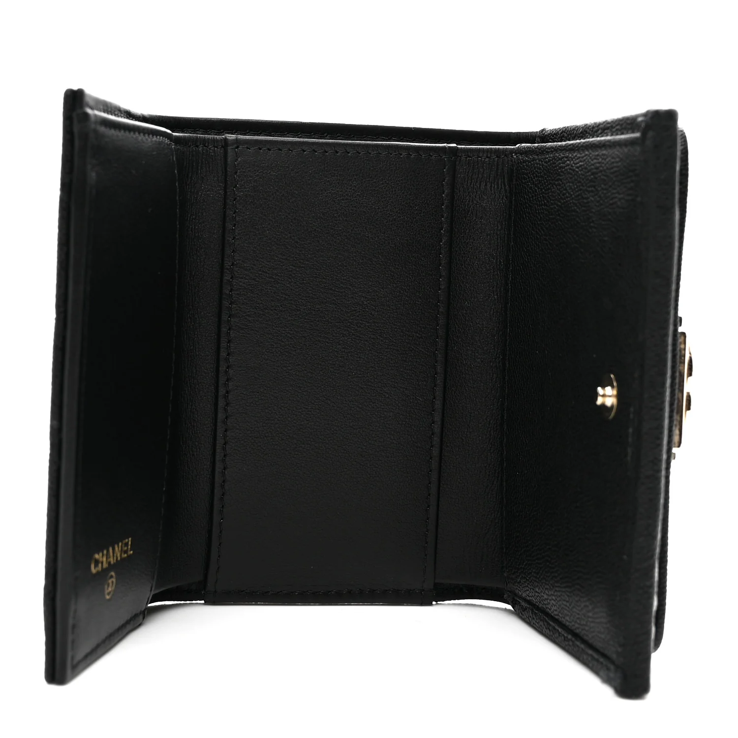 Caviar Quilted Small Boy Flap Wallet Black - Image 5