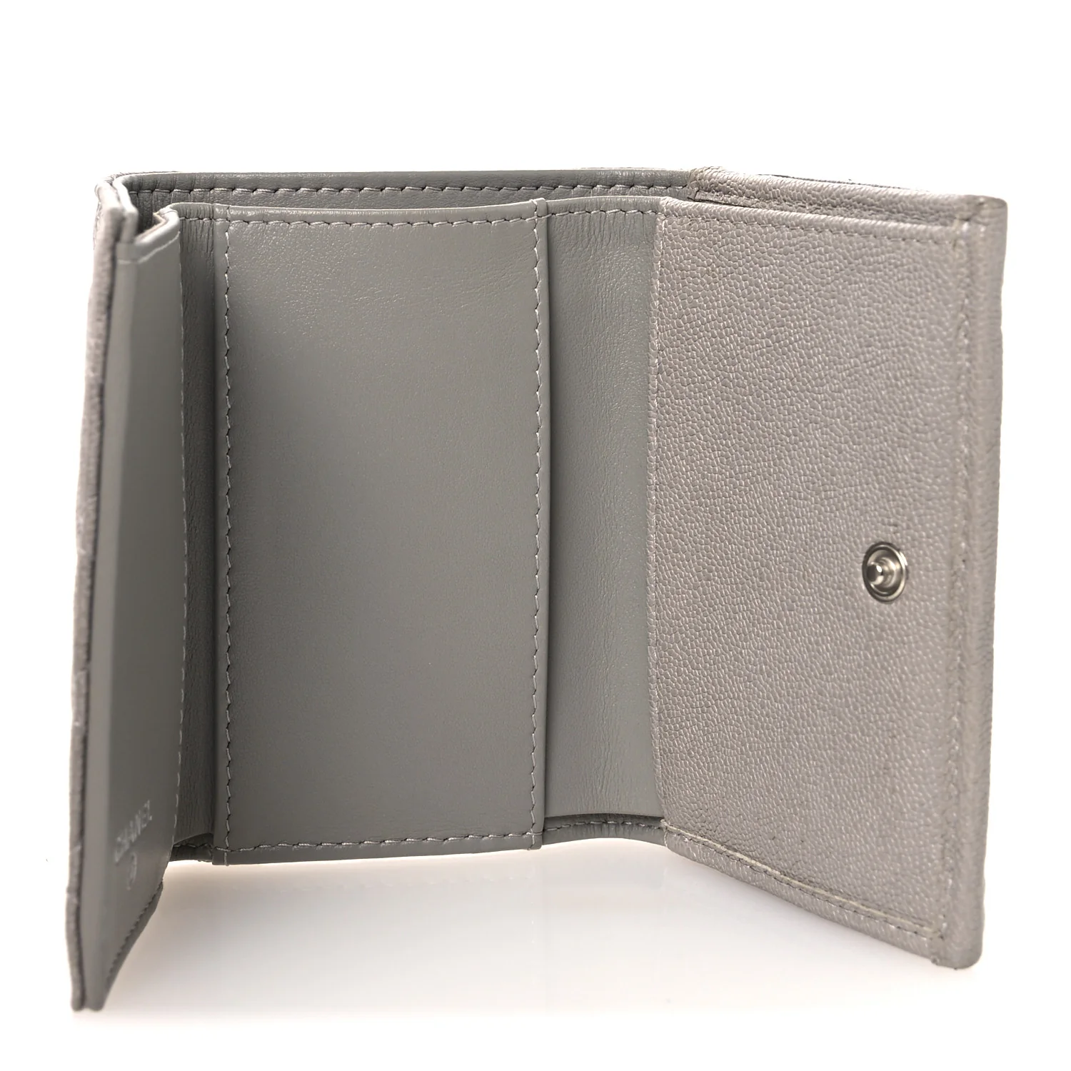 Caviar Quilted Small Boy Flap Wallet Grey - Image 5