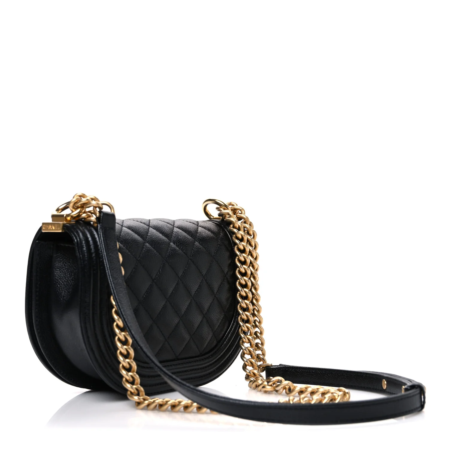 Caviar Quilted Small Boy Messenger Bag Black - Image 3