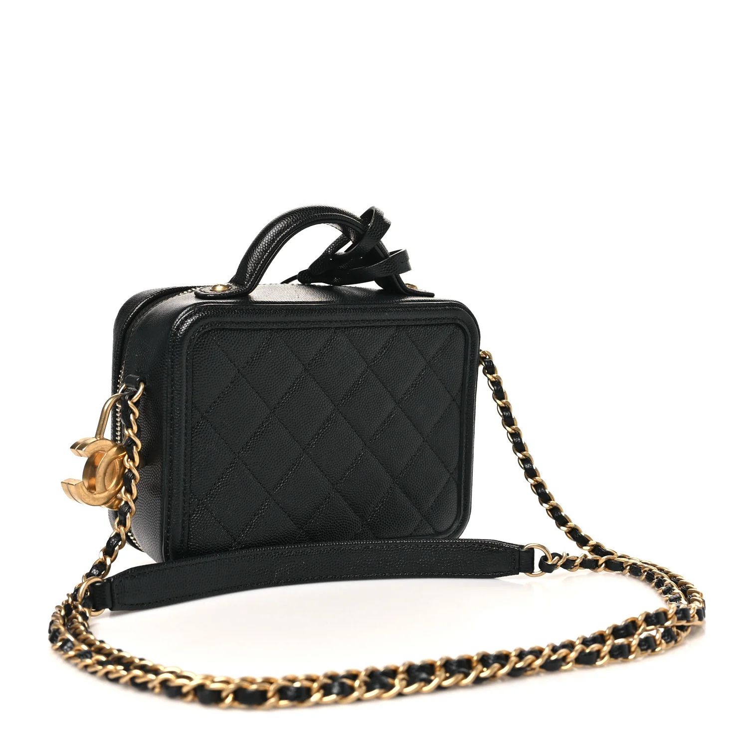 Caviar Quilted Small CC Filigree Vanity Case Black - Image 3